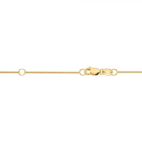 14K Solid Yellow Gold 0.85mm Extendable Gourmette Chain Necklace - Adjustable 16-18 Inch for Pendants & Charms with Lobster Claw Closure | Elegant Layering, Everyday Wear & Gift for Women