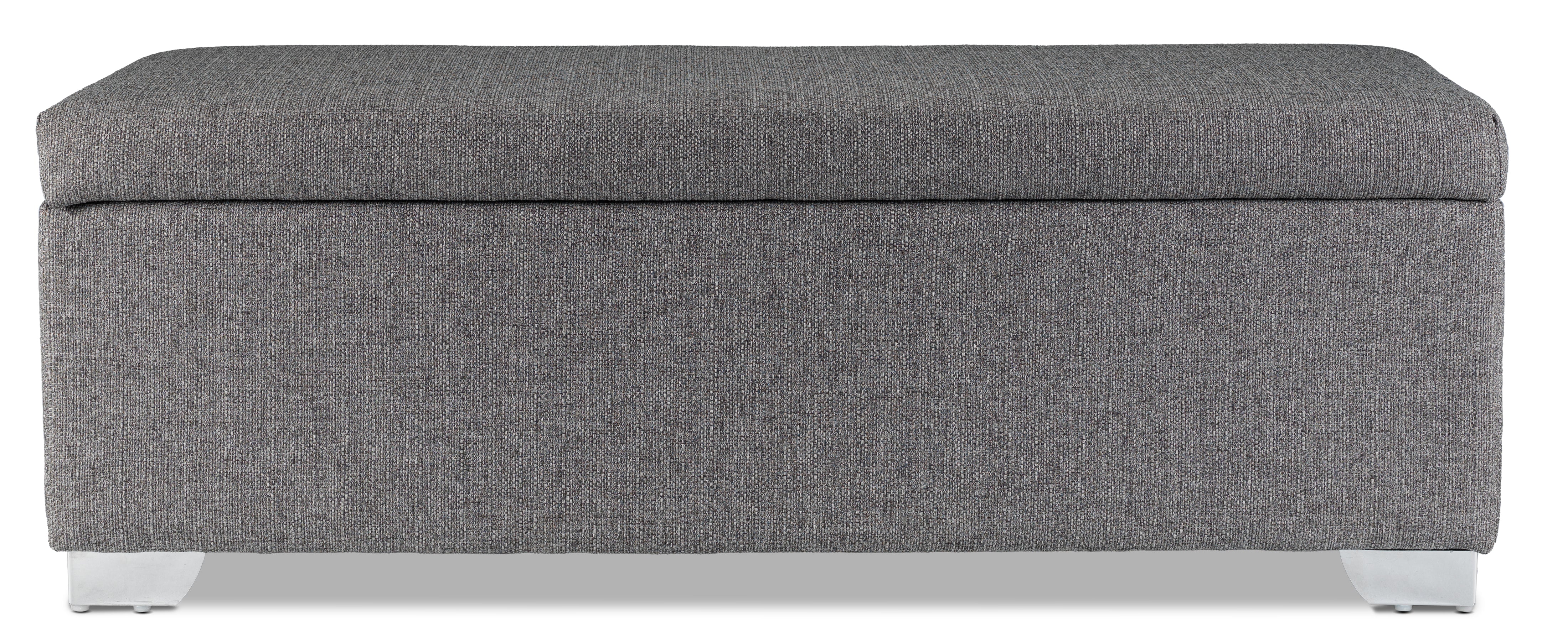 Amelio Dark Grey Ottoman - Modern Storage Footrest Pouf for Living Room, Bedroom & Office - Comfortable and Stylish Home Decor