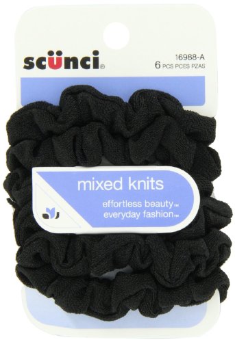 Scunci Effortless Beauty Mini Slinky Black Hair Twisters 18-Pack (3 Count) - Perfect for Ponytails, Braids & Everyday Hairstyles
