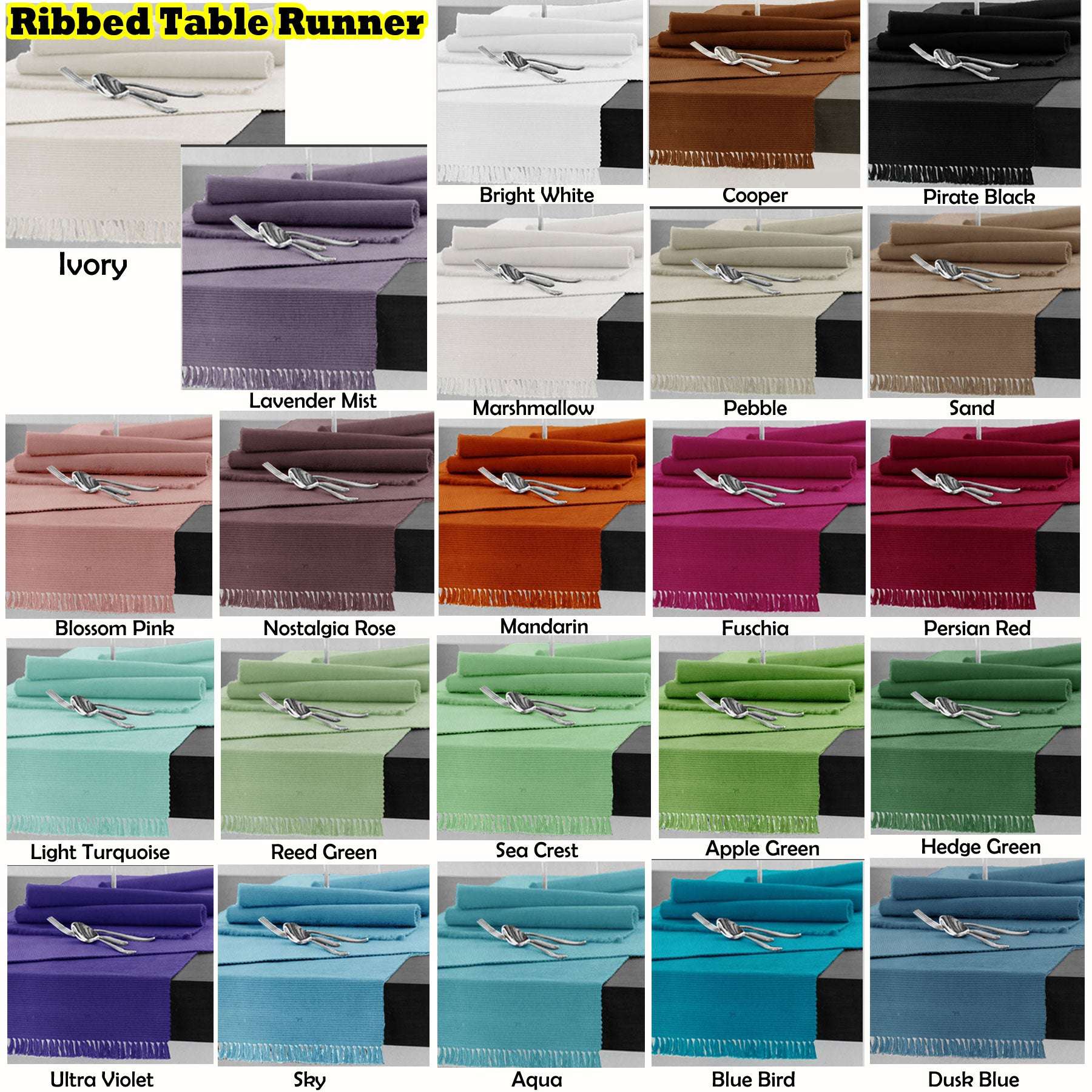 100% Cotton Ribbed Table Runner - Nostalgia Rose Design 45 x 150cm (18x59 Inches) - Elegant Dining Table Decor for Weddings, Holidays & Home Decor
