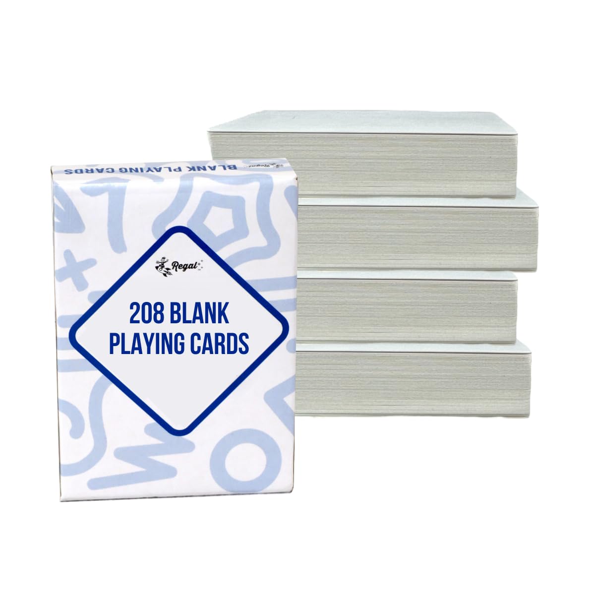 Regal Games 208 Blank Playing Cards - Customizable White Poker Size Cards (2.5
