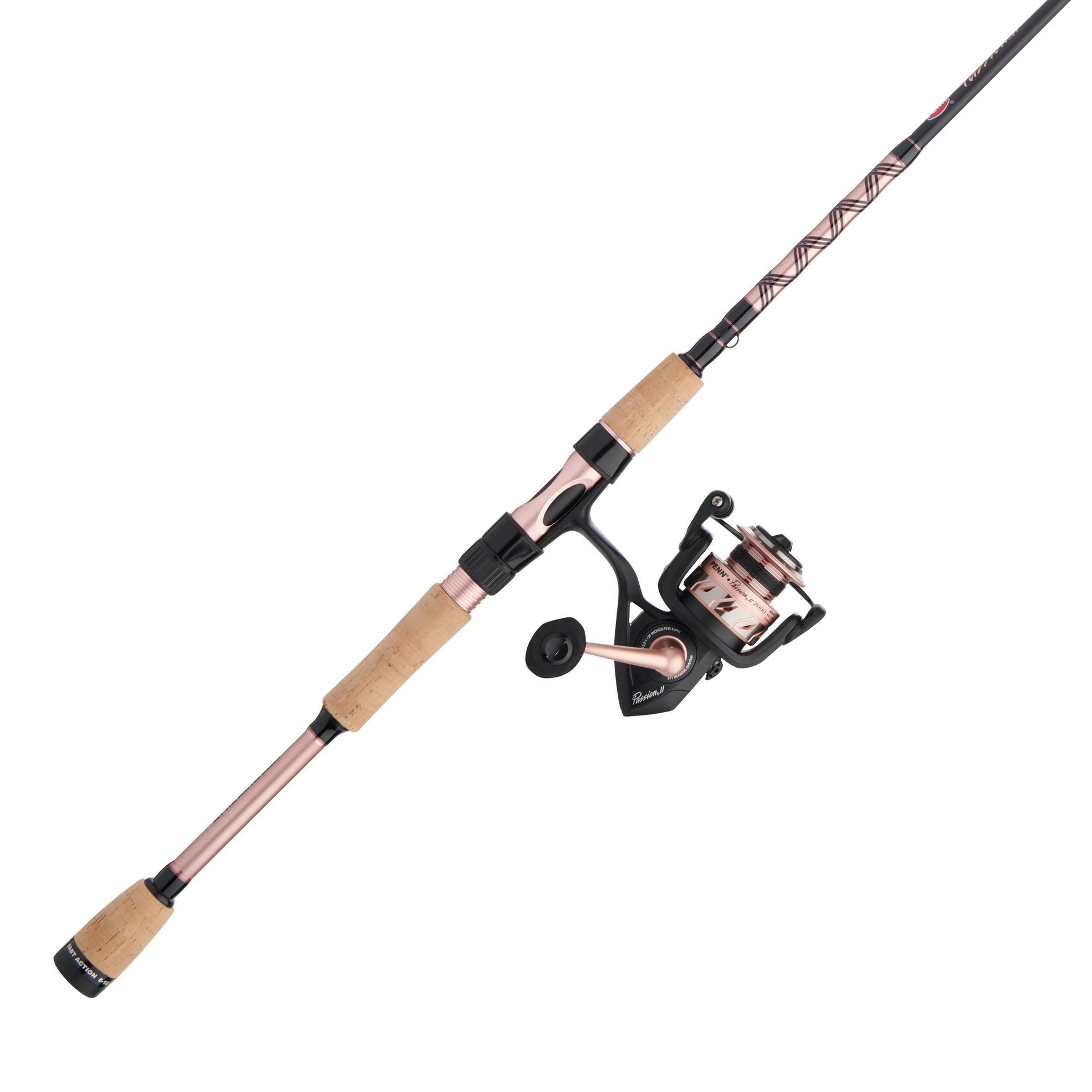 Passion® II Spinning Rod and Reel Combo - Lightweight Fishing Gear for Freshwater & Saltwater - Perfect for Bass, Trout, and Walleye Fishing