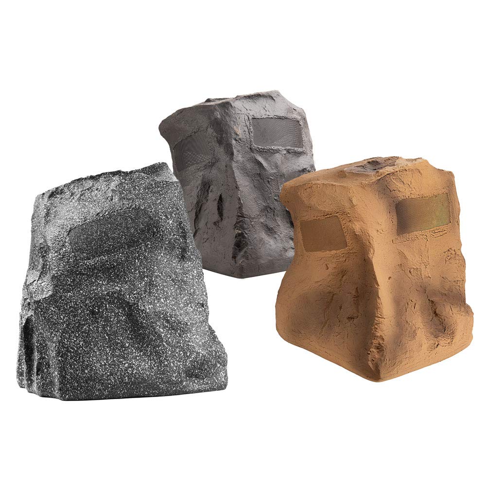 OSD Audio 8-Inch Omni-Directional Rock Speaker - Weatherproof Outdoor Speaker for Patio, Garden & Pool Area - Single Grey Rock-Shaped Speaker for Landscape Audio