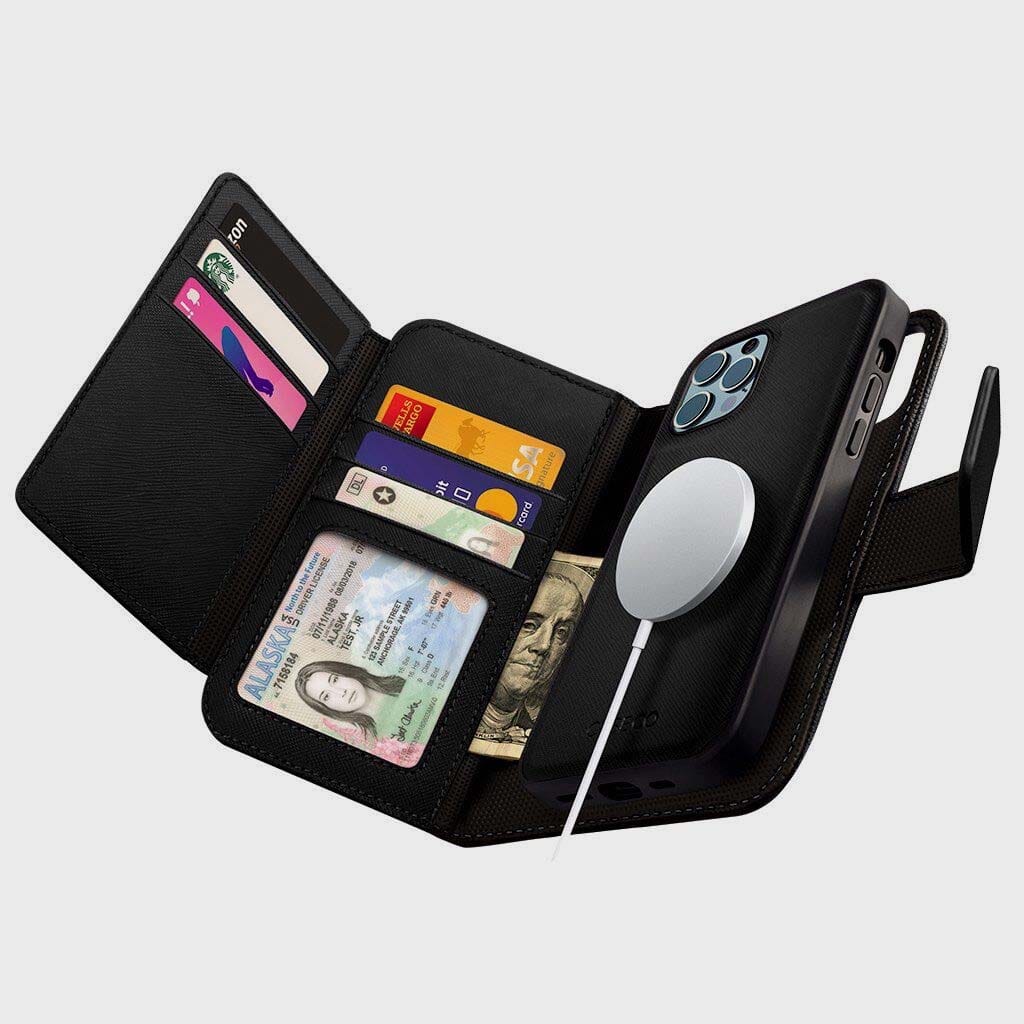 Premium MagSafe iPhone 13 Pro Max Wallet Case - Sunset Blvd Black | Slim Protective Cover with Card Holder | Perfect for Travel, Work & Everyday Use