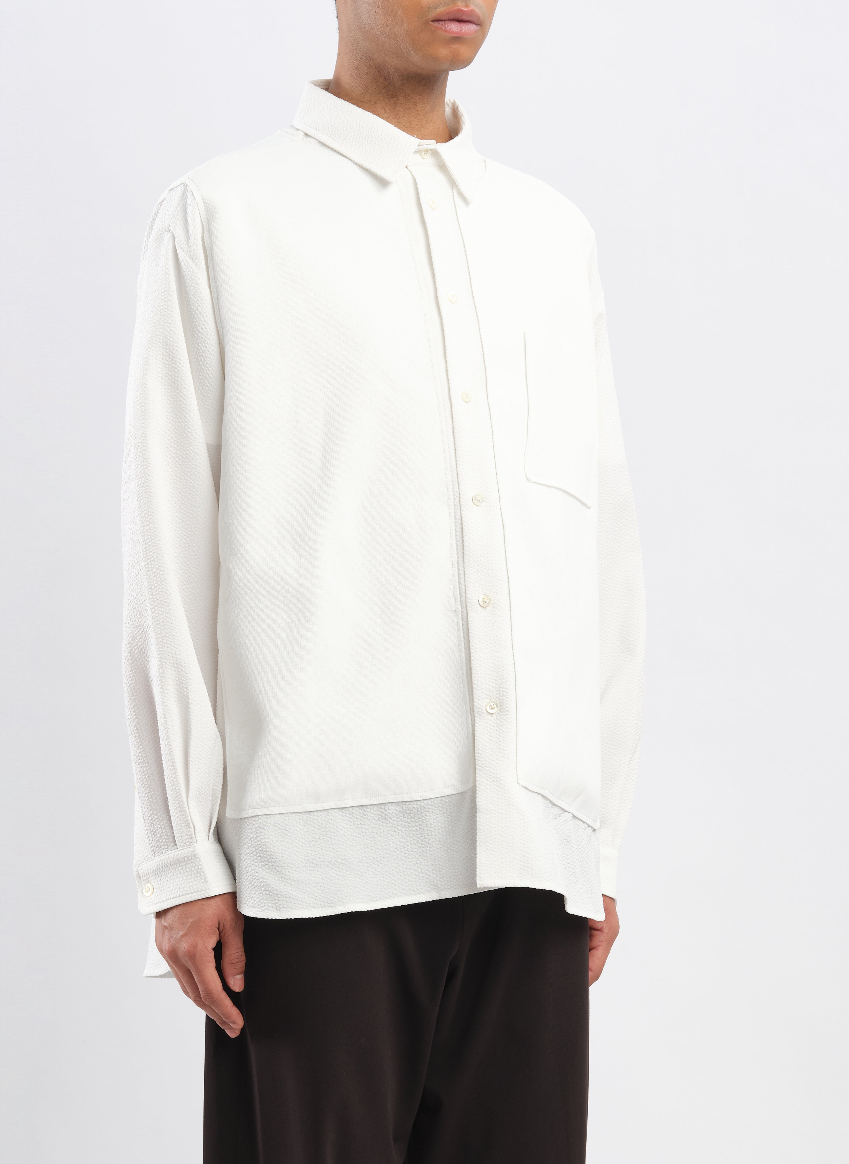 Premium Polyester Business Knit Dress Shirt for Men - Comfortable Office Wear & Formal Occasions