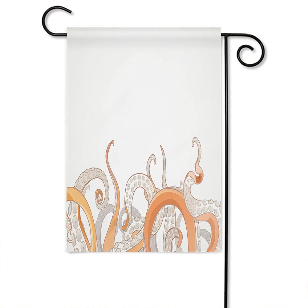 Wondertify Octopus Garden Flag - Double Sided 12x18 Inch Outdoor Yard Decor with Grey & Pink Aquatic Design - Perfect for Porch, Lawn & Home Decoration | Waterproof & Durable for All Seasons