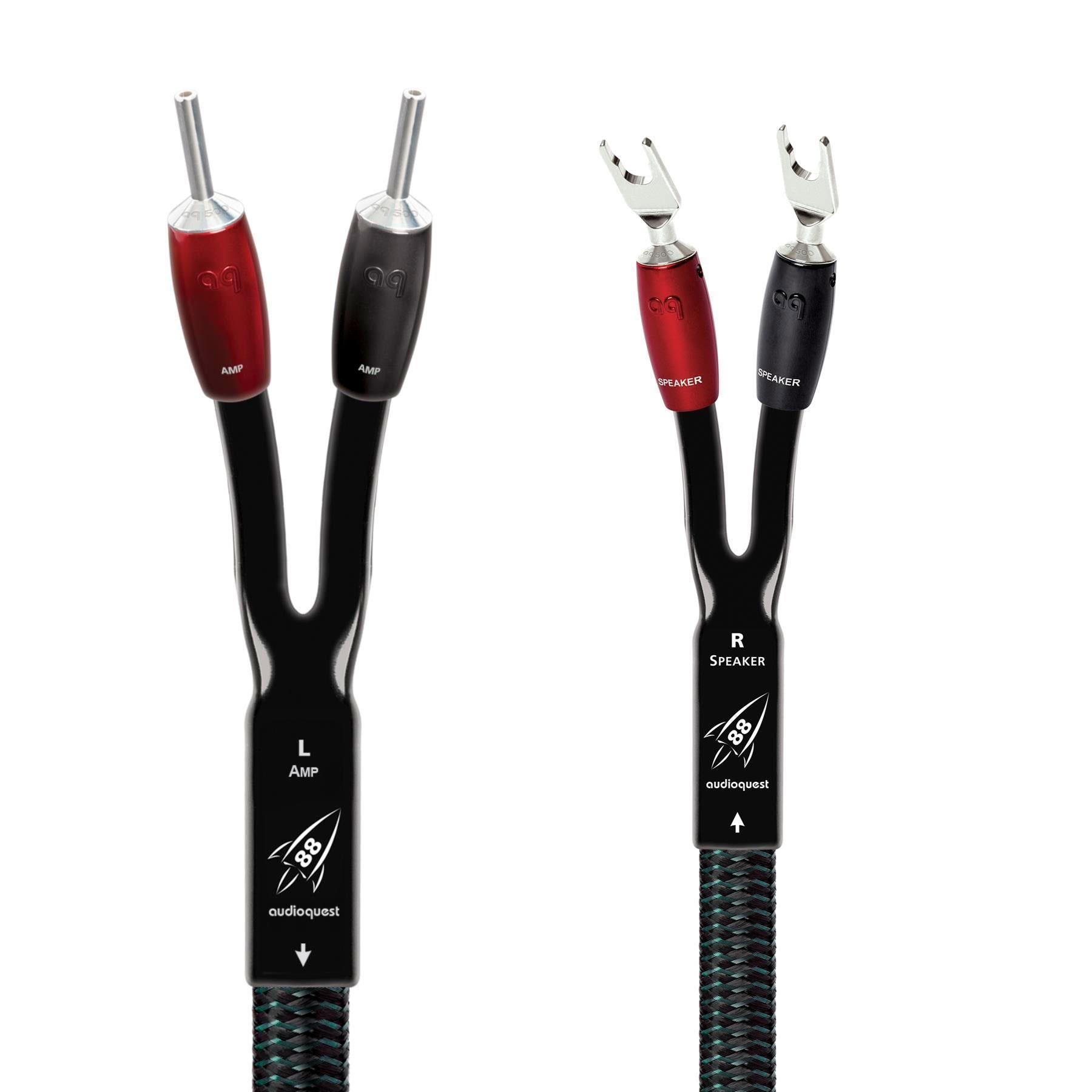 AudioQuest Rocket 88 High-Performance Speaker Cables - Premium Oxygen-Free Copper for Crystal Clear Audio - Perfect for Home Theater & Hi-Fi Sound Systems