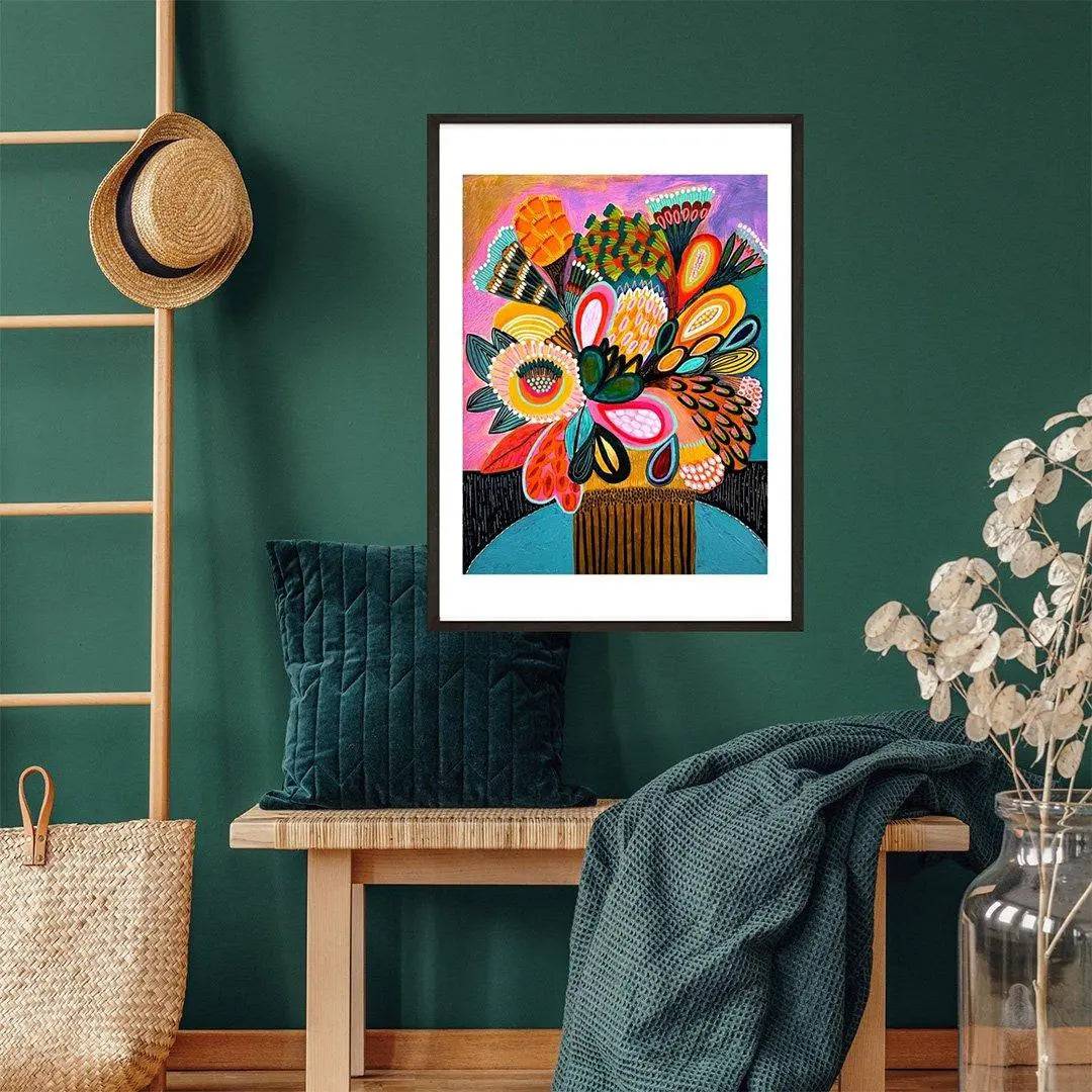 Vibrant Floral Still Life Wall Art Print - Perfect for Living Room, Bedroom & Office Decor