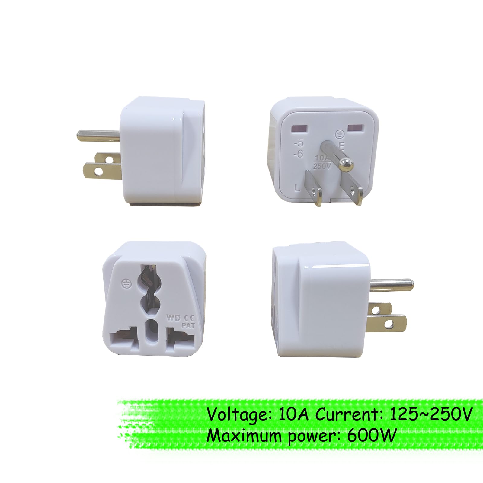 Universal Travel Adapter - Worldwide International Plug Converter (2 Pack) - US, UK, EU to Canada/US Power Adapter - Perfect for Business Trips, Vacations & International Travel Accessories