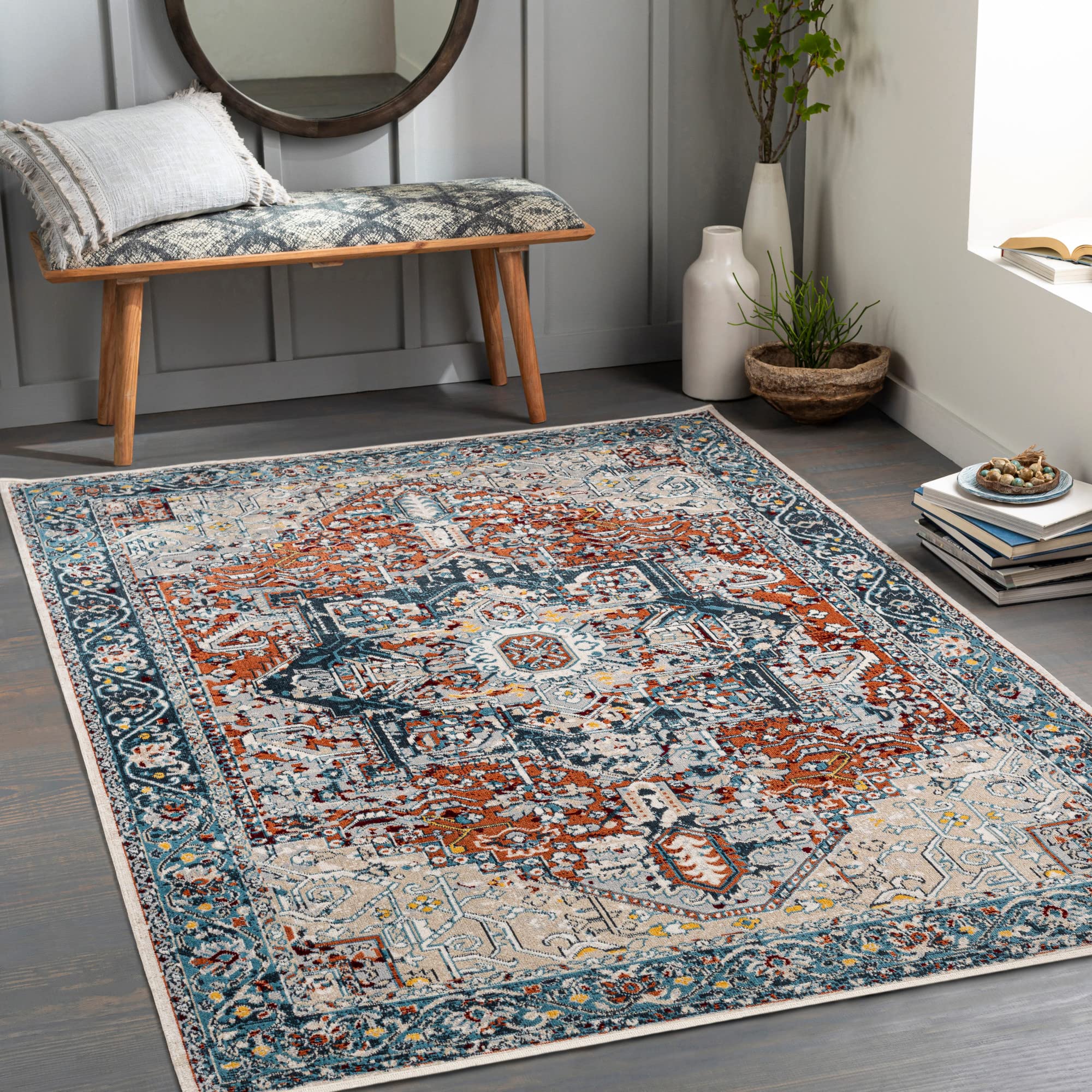 Artistic Weavers Vintage Medallion Machine Washable Area Rug 9'3