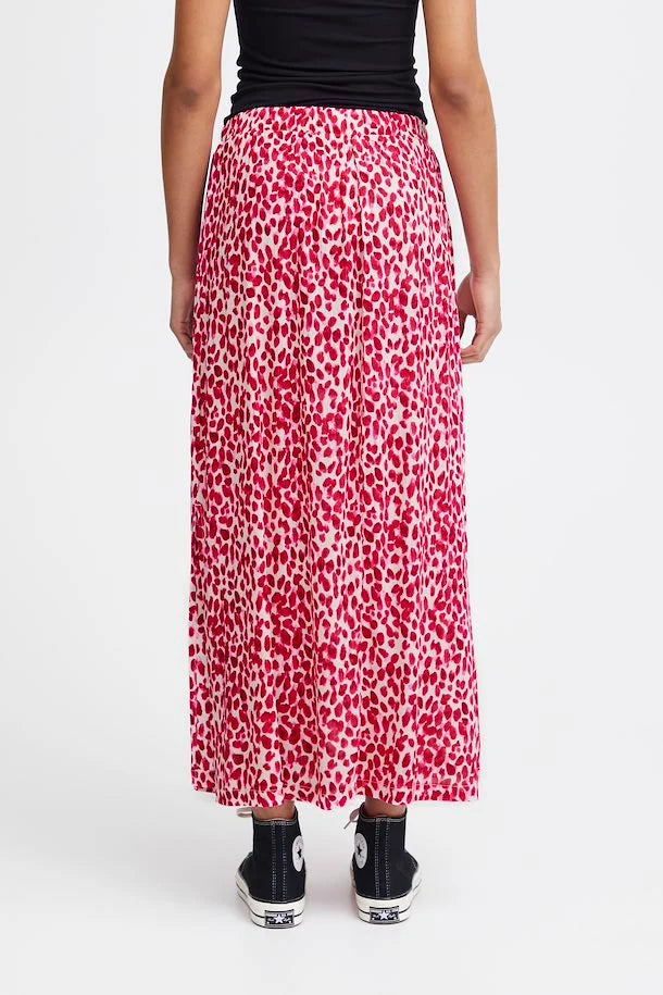Marrakech Boho Ankle Skirt with Love Potion Dot Print - Flowy Maxi Skirt for Women - Perfect for Beach Vacations, Music Festivals & Summer Outfits