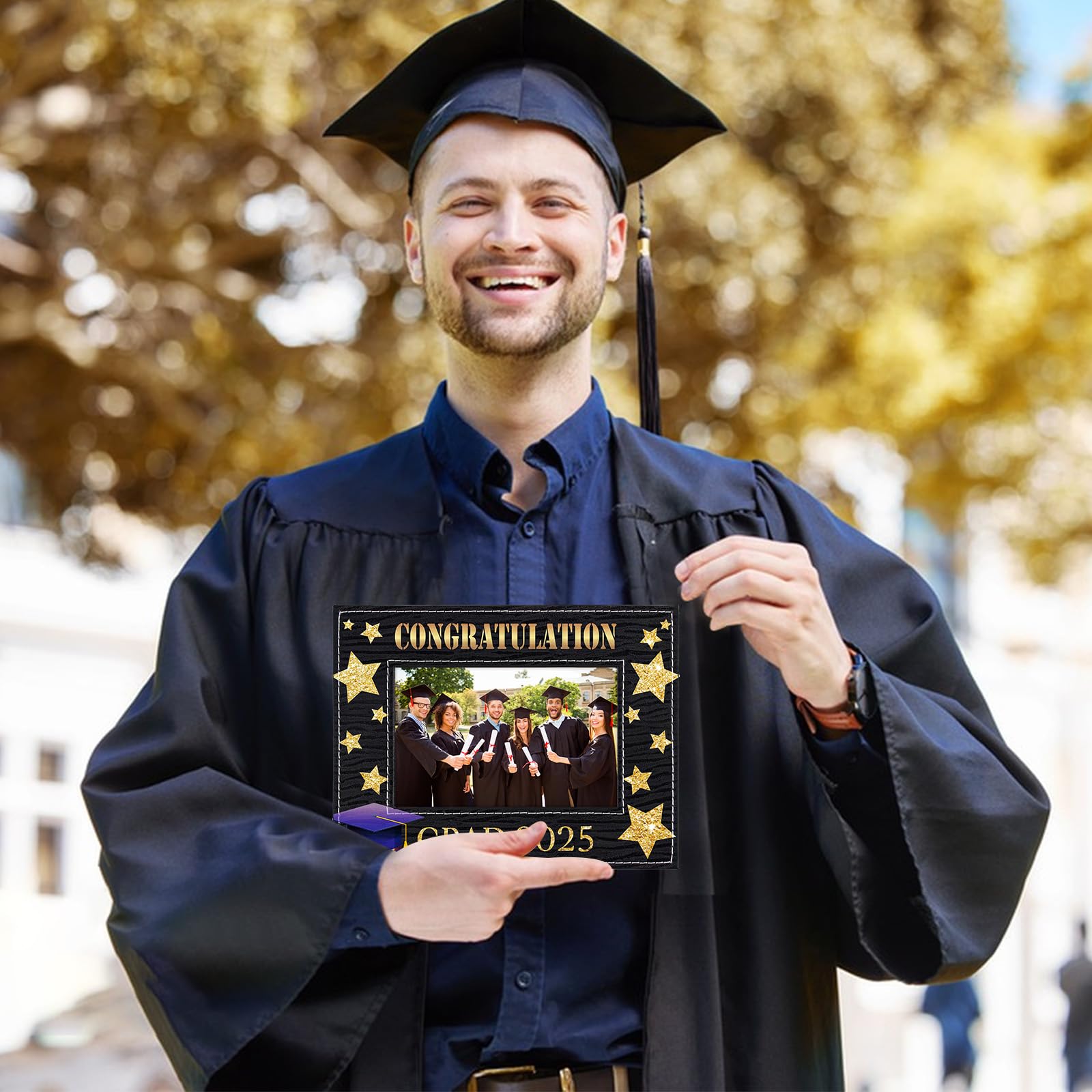 FLYAB Graduation Picture Frame 2025 - High School & College Graduation Gifts for Her, Him, Daughter, Son | Class of 2025 Photo Frame for Women, Men, Girls, Boys | Perfect for Graduation Party Decor, Office Display & Family Keepsake