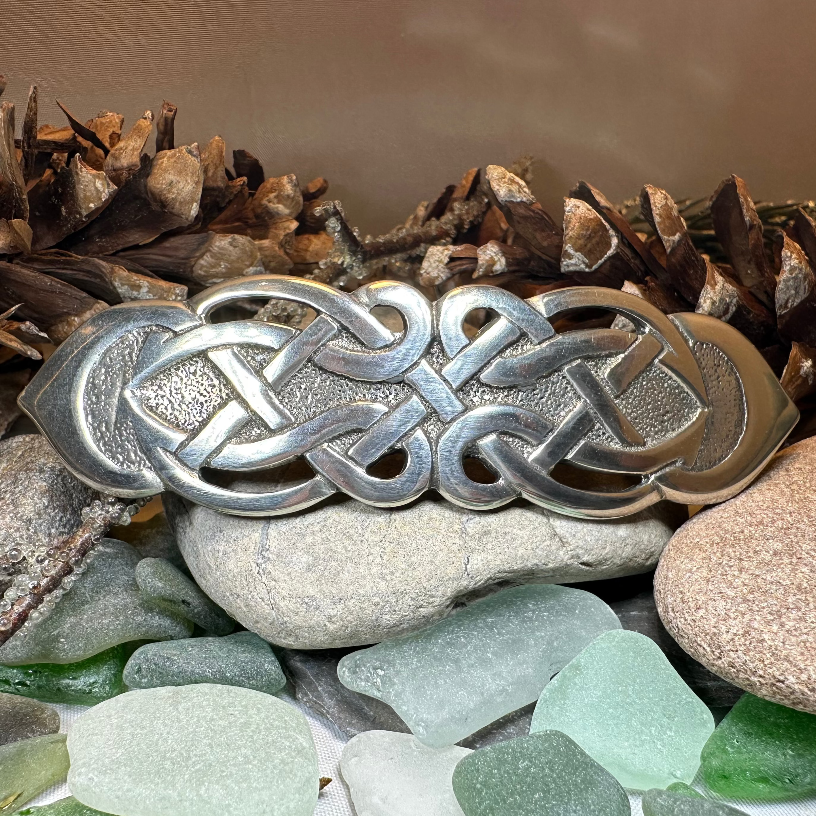 Celtic Trust Knot Hair Clip - Elegant Irish Inspired Hair Accessory for Women, Wedding, Prom & Special Occasions
