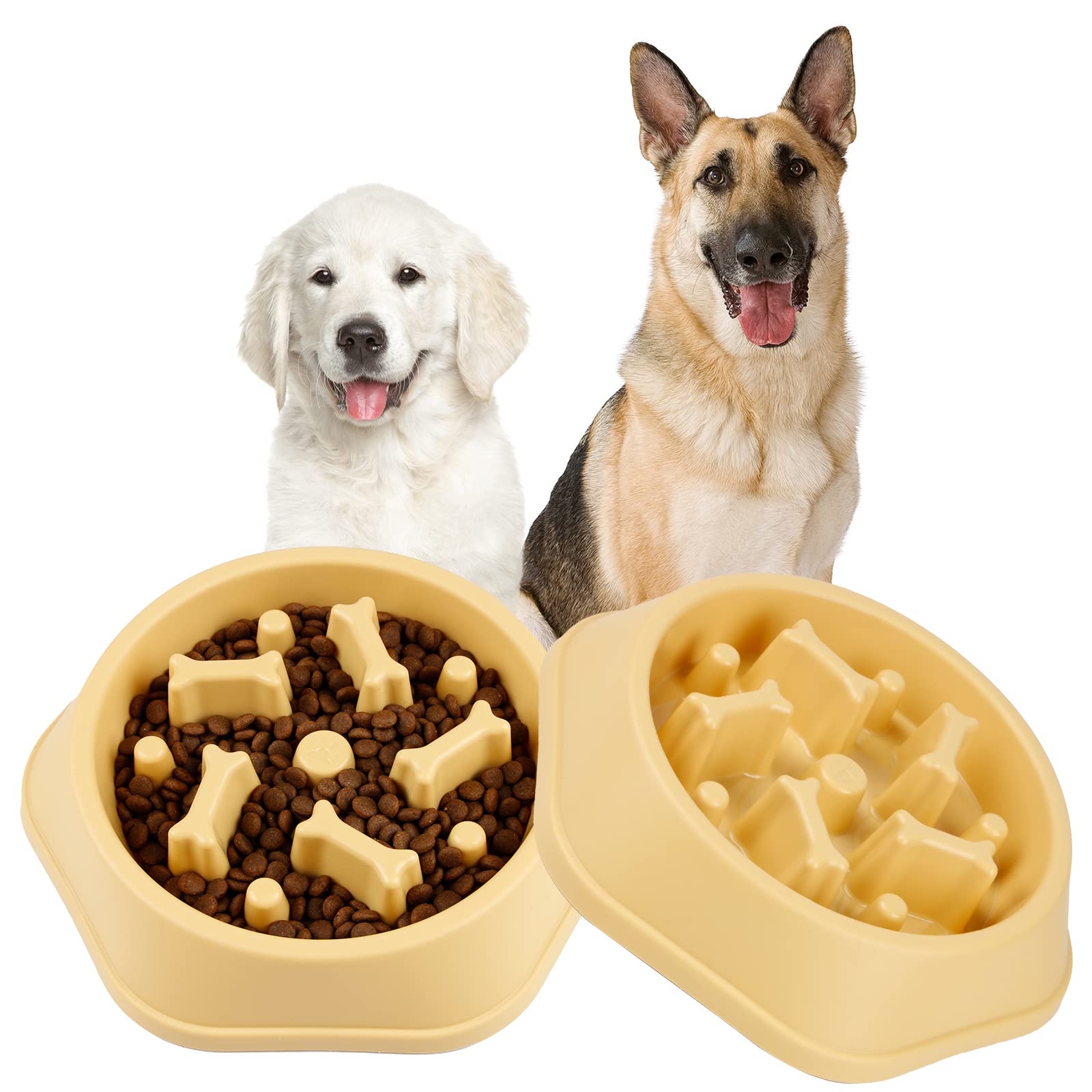 DPOEGTS Slow Feeder Dog Bowl - Anti-Gulping Puzzle Food & Water Bowl for Small & Medium Dogs | Interactive Feeding Solution for Fast Eaters & Digestion Aid | Perfect for Mealtime Enrichment & Portion Control