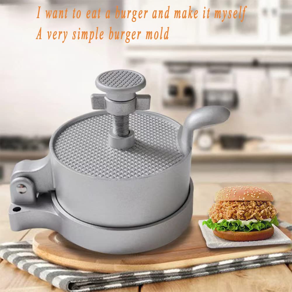Adjustable Non-Stick Hamburger Patty Maker Press - Makes 1/4lb to 3/4lb Burgers with 2 Bear Claw Meat Shredders - Perfect for BBQ, Grilling, and Home Cooking