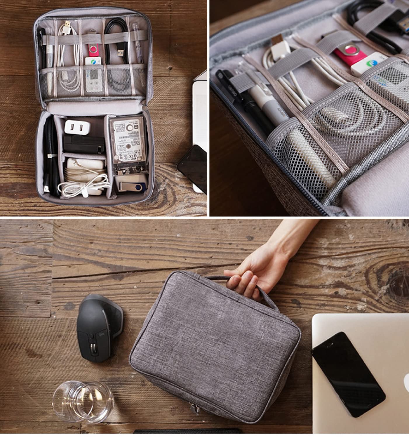 Waterproof Electronic Cable Organizer Bag - Multi-Function Storage for Cables, Chargers, Controllers & Hard Drives - Travel Case for Electronics Accessories | Perfect for Travel, Office & Home Organization