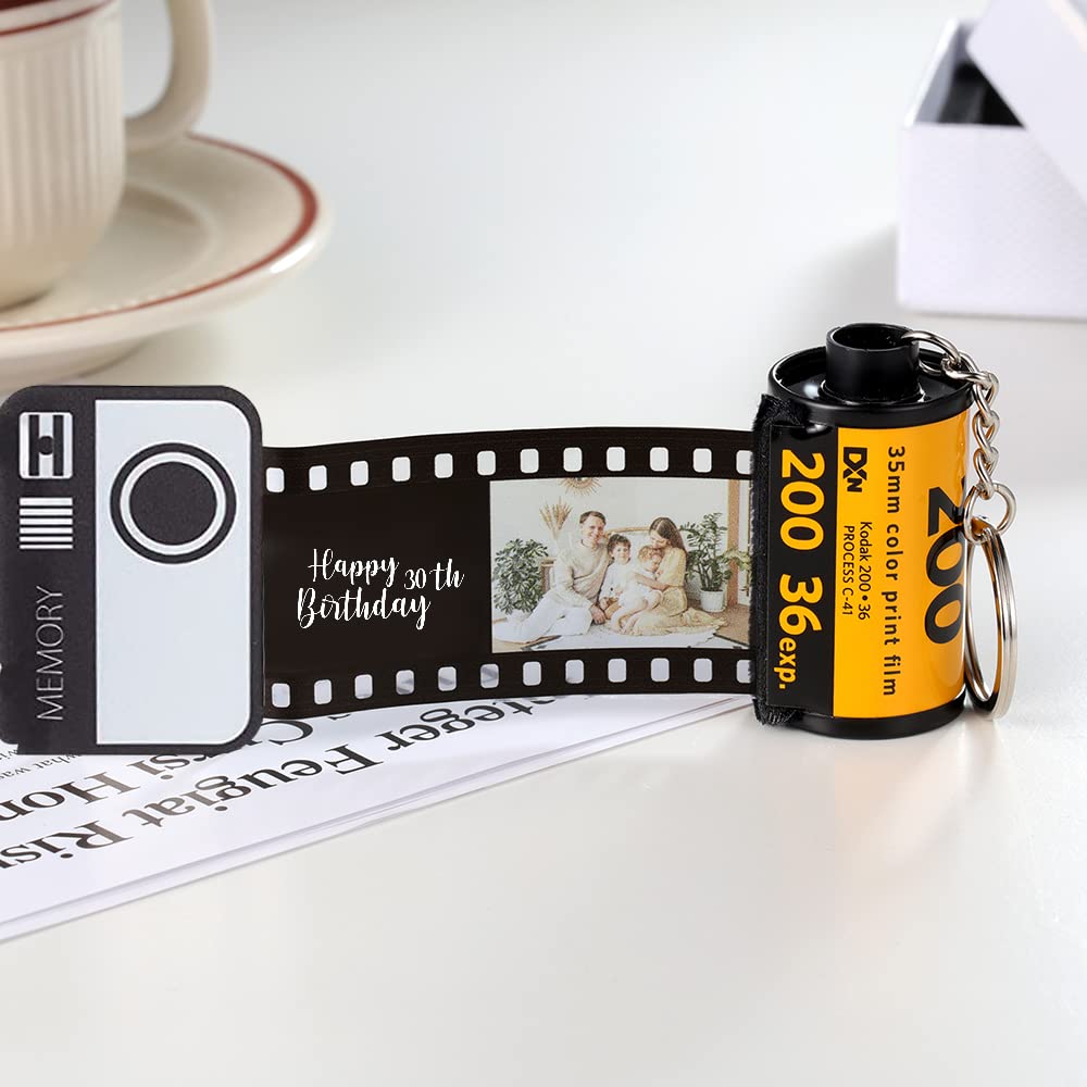 Custom Photo Keychain - Personalized Camera Film Roll Keychain with Picture Insert | Unique Memory Gift for Friends, Family & Couples | Perfect for Birthdays, Anniversaries & Special Occasions