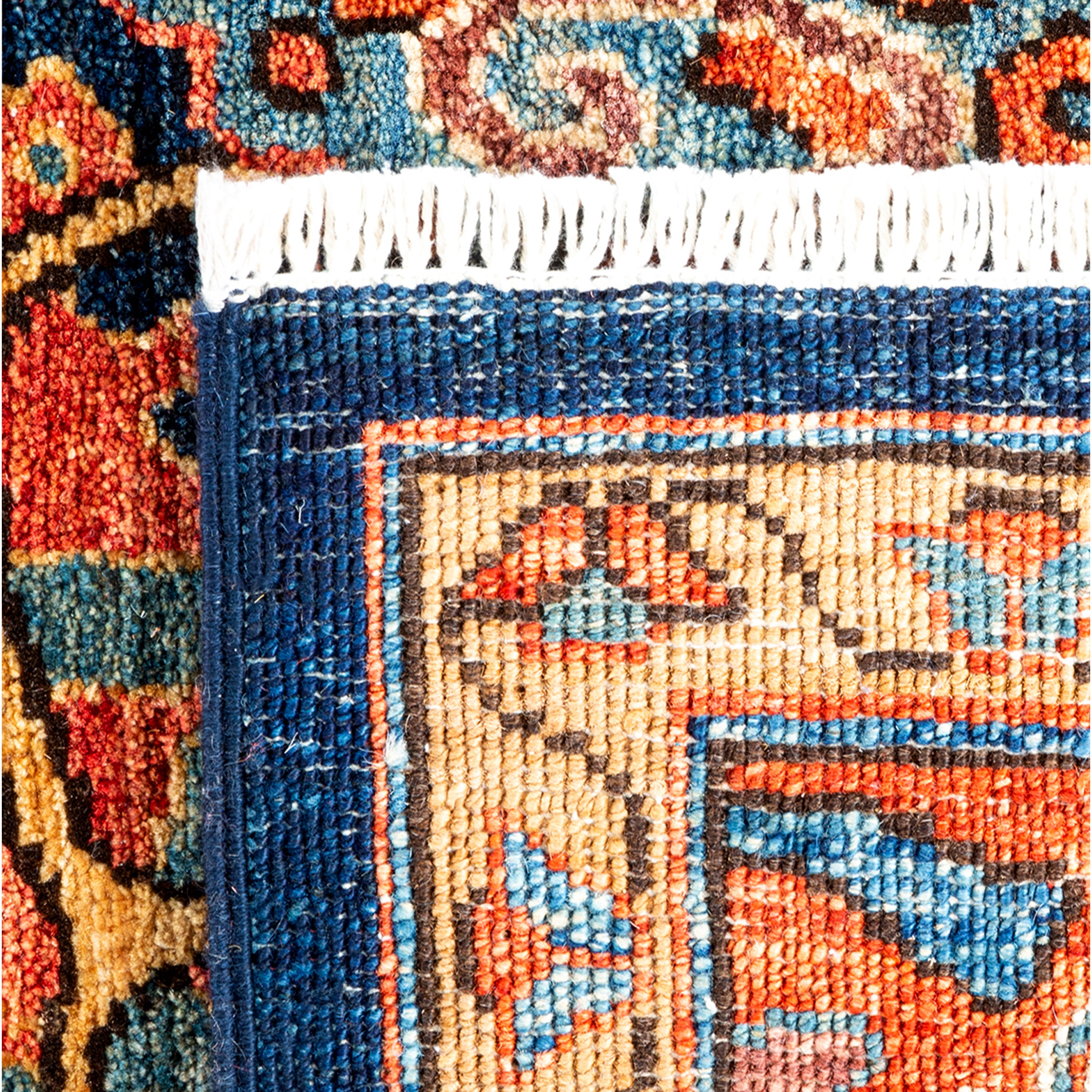 Blue & Red Traditional Serapi Wool Rug 6' x 9'9 - Authentic Persian Style Handmade Area Rug for Living Room, Bedroom & Home Decor