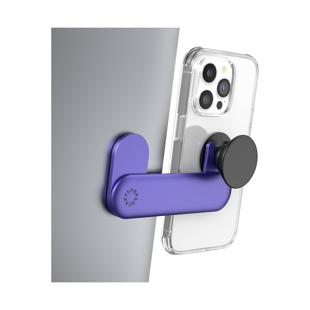 PopSockets Laptop Phone Mount Holder - Universal Grip Stand for iPhone, Samsung & Smartphones | Secure Laptop Attachment for Work, Travel & Hands-Free Viewing