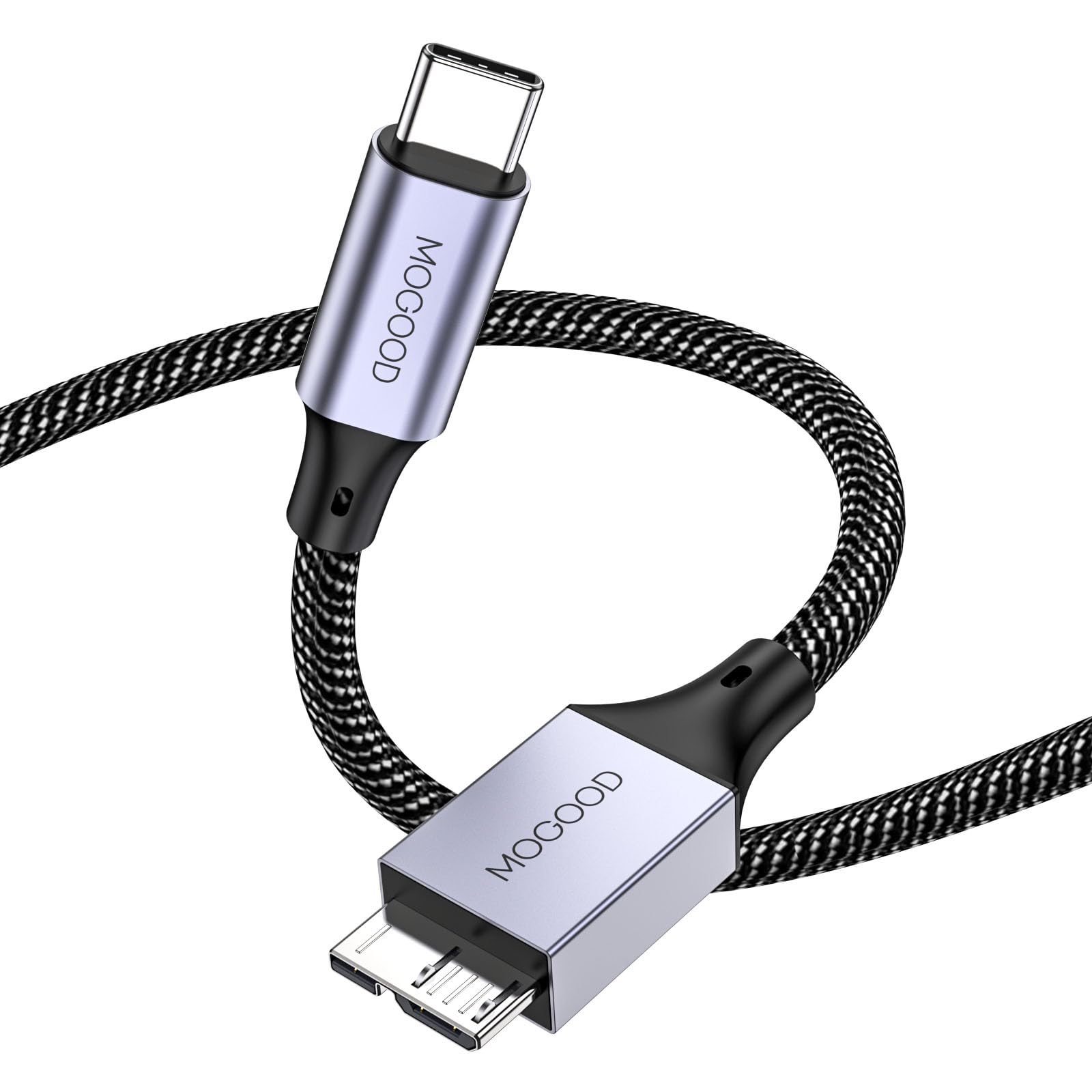 MOGOOD USB C to Micro USB 3.0 Cable 0.5m - High Speed Type C to Micro B Cable for Seagate, WD, Toshiba External Hard Drives, Cameras & More - Perfect for Data Transfer & Charging Portable Devices