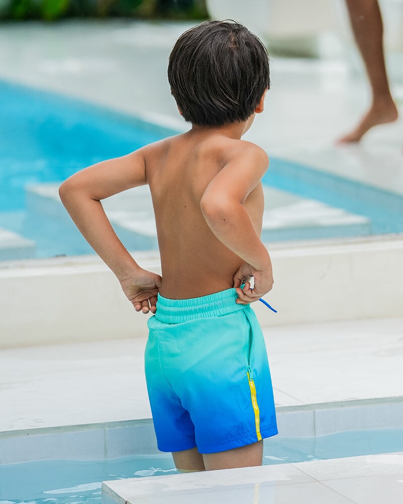 Boys' & Girls' Faded Ocean Print Kids Shorts - Soft Cotton Summer Play Shorts for Outdoor Activities & Beach Fun