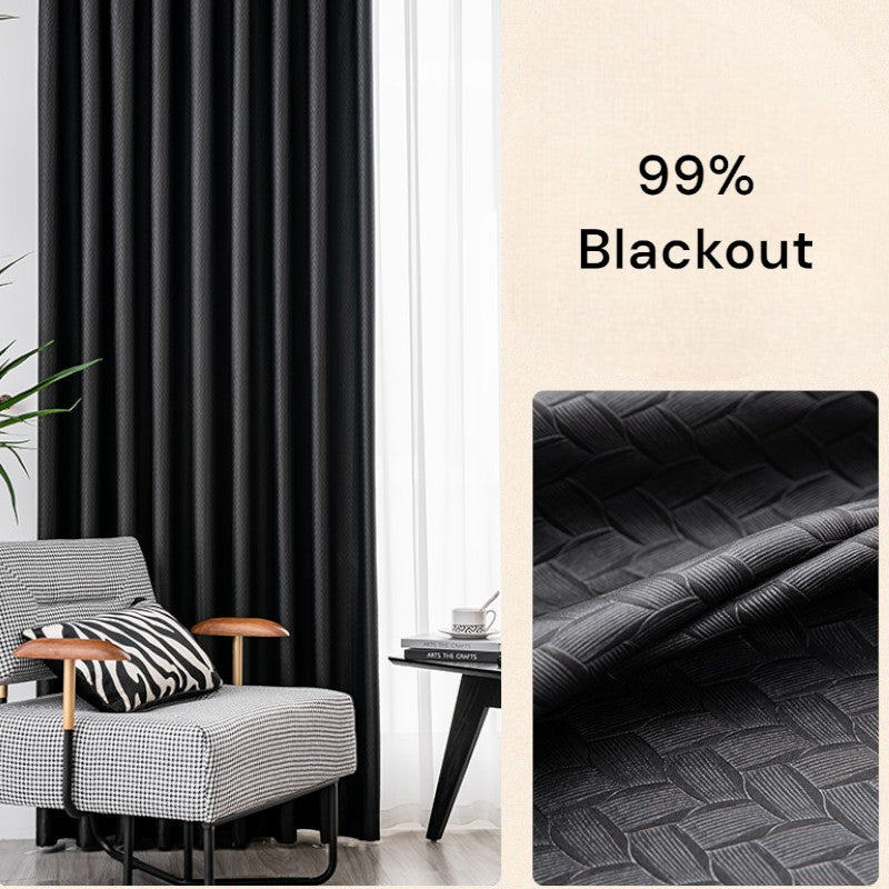 Aviana Blackout Curtains with Embossed Diamond Design - Custom Size for Bedroom & Living Room - Noise Reducing & Thermal Insulated Window Treatments for Home Decor