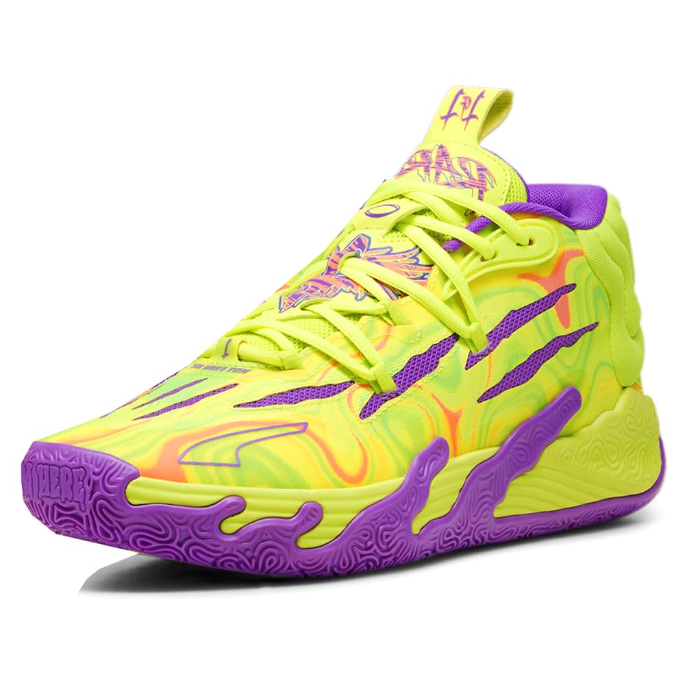 PUMA Women's MB.03 Spark Basketball Shoes - High-Performance Indoor & Outdoor Sneakers for Women - Yellow - Size 9.5 M (37989801) - Perfect for Basketball Games, Training, and Casual Streetwear