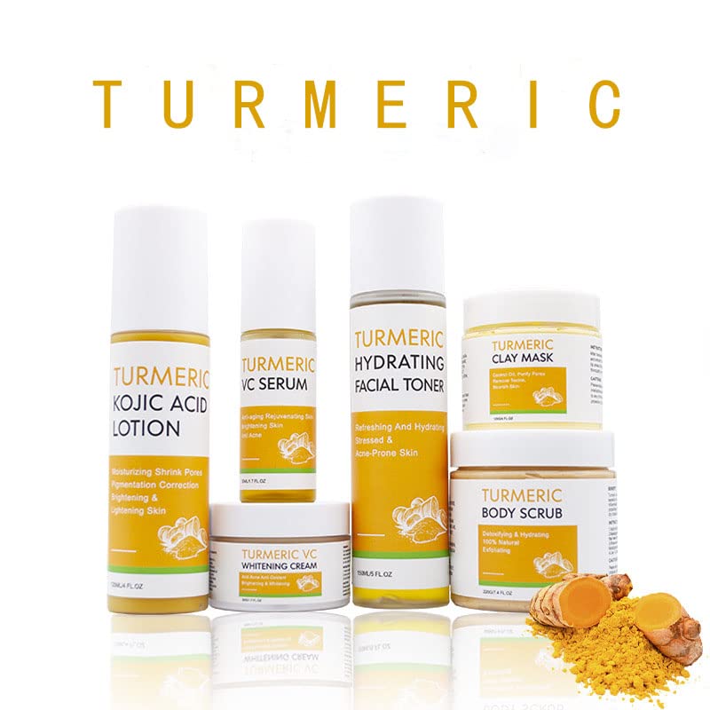 Turmeric Facial Care Set - 6-Piece Moisturizing & Brightening Skincare Kit for Glowing Skin | Cross-border Stock | Perfect for Daily Routine & Gift Giving