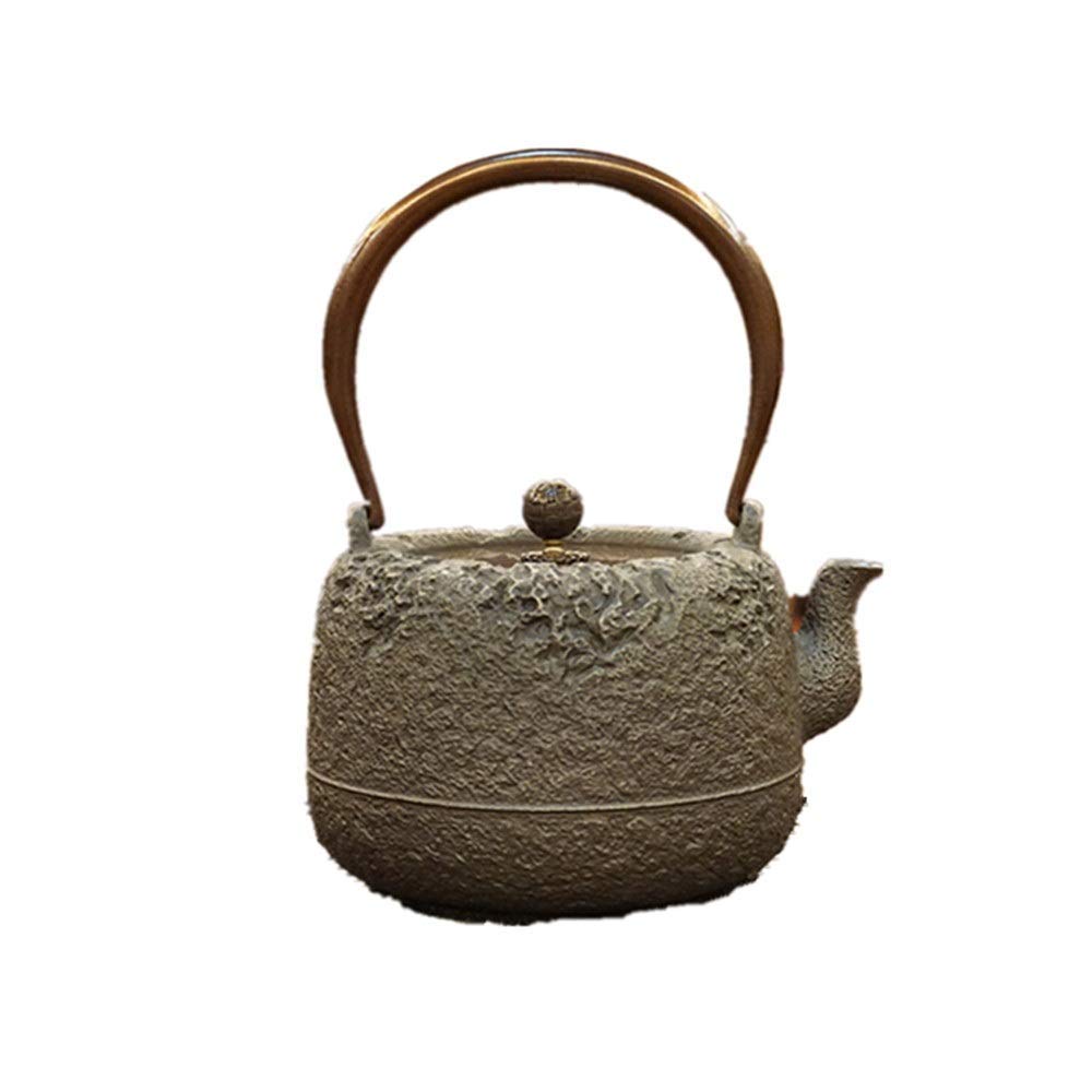 Premium ZXY-NAN Ceramic Cast Iron Teapot - Rust-Resistant with Anti-Slip Handle for Loose Leaf Tea & Tea Bags - Perfect for Home, Office & Tea Ceremonies (Khaki)