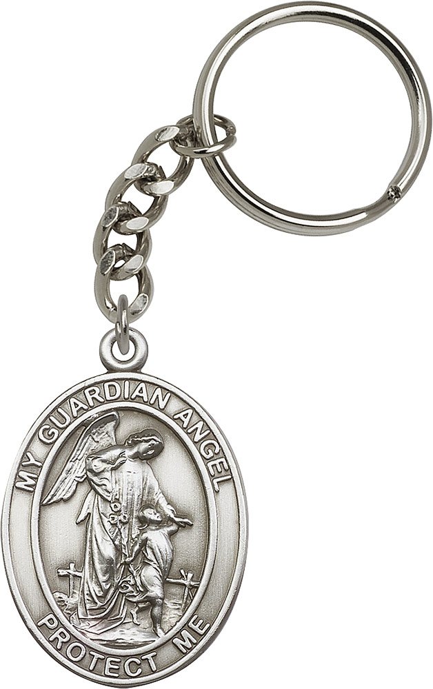 Guardian Angel Keychain Pendant - Antique Silver Jewelry for Protection | Handmade in USA | Perfect Gift for Graduation, Birthday & Spiritual Blessings
