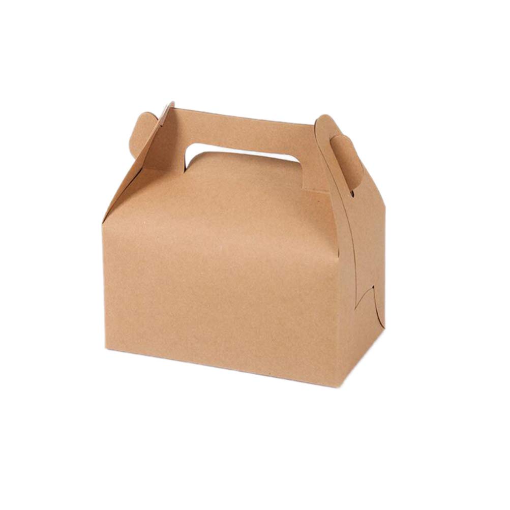 DOITOOL 10-Pack 16.2x9x8cm Kraft Paper Cake Boxes - Eco-Friendly Handheld Dessert Boxes for Christmas Cookies, Candies, Treats | Perfect for Bakeries, Dessert Shops, Birthday Parties & Holiday Gift Packaging
