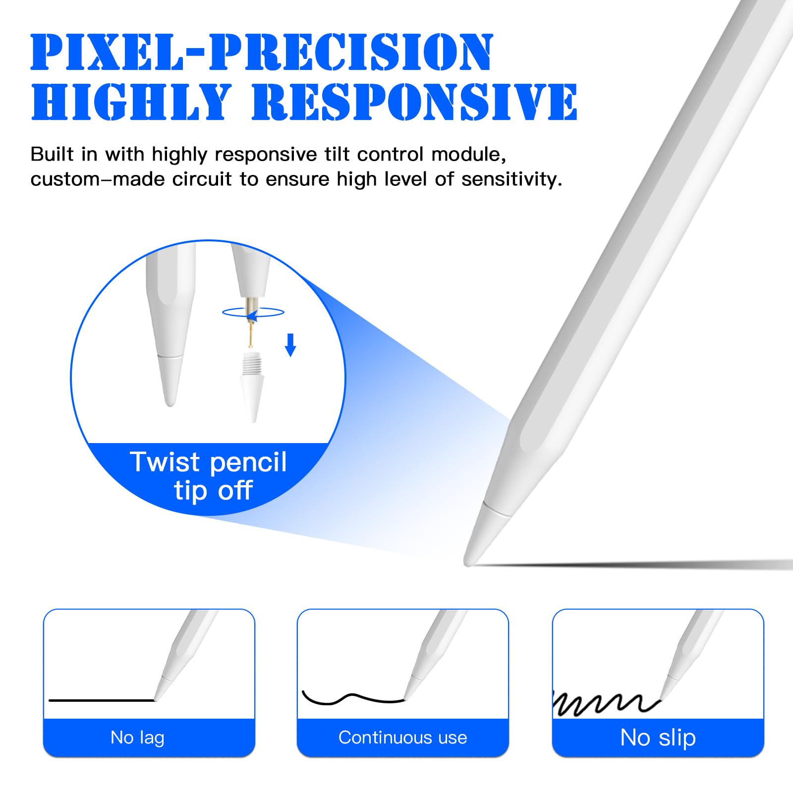 Apple Pencil Alternative for iPad 10th/9th/8th/7th/6th Gen, iPad Pro 11
