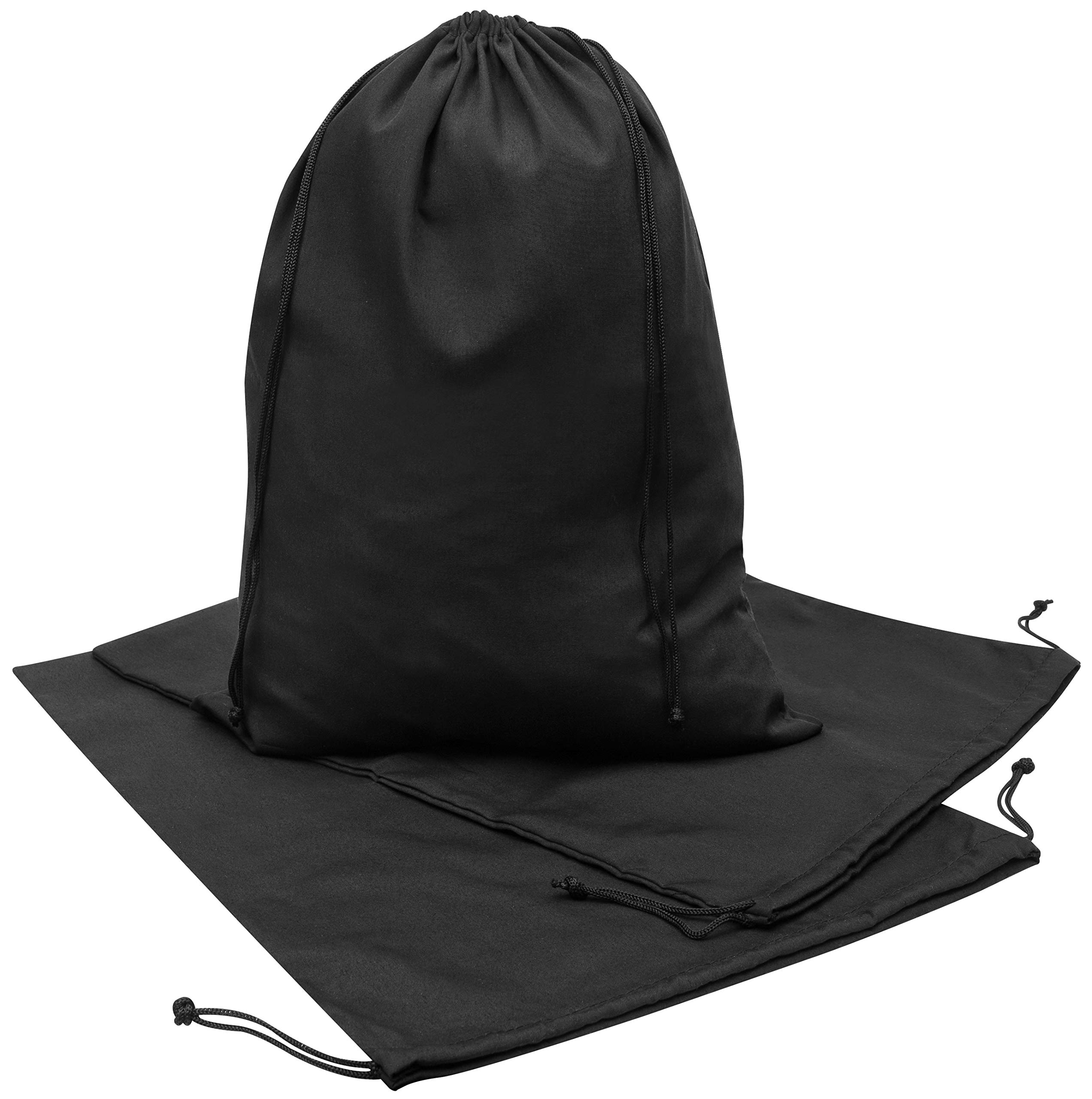 Premium Black Cotton Drawstring Bags - 12