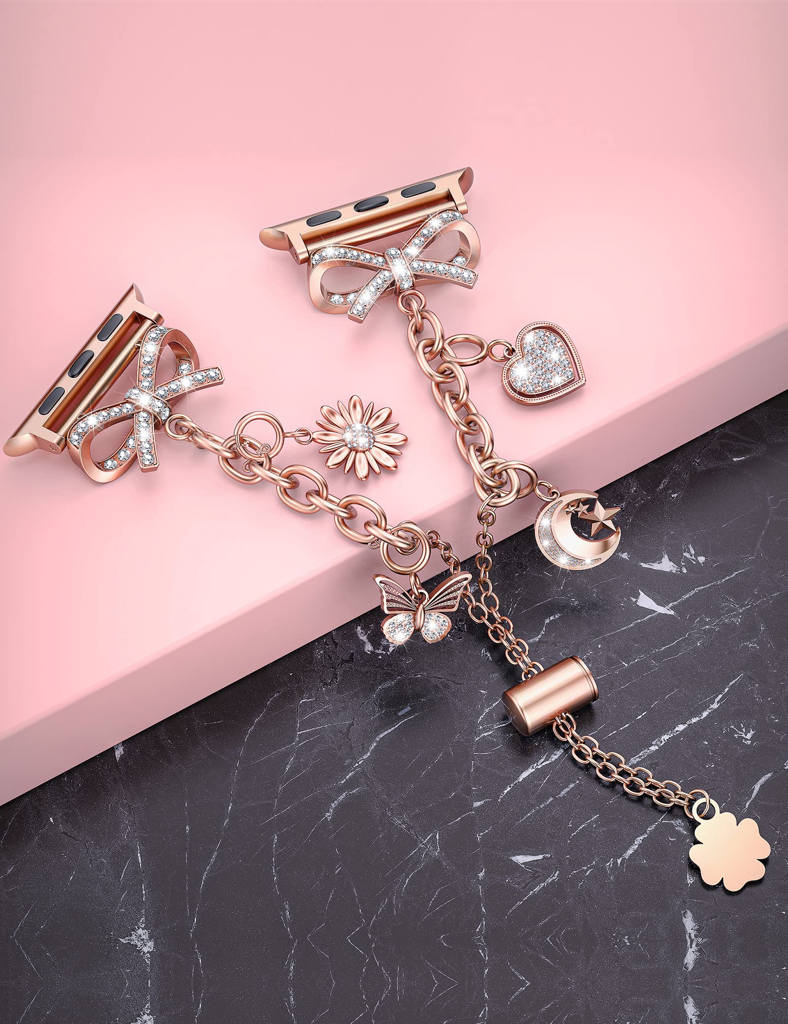 Elegant Stainless Steel Diamond Bling Apple Watch Band for Women - Compatible with iWatch Series 10/9/8/7/6/5/4/3/Ultra/SE (38/40/41/42/44/45/46/49mm) - Perfect for Parties, Work & Everyday Fashion Accessory