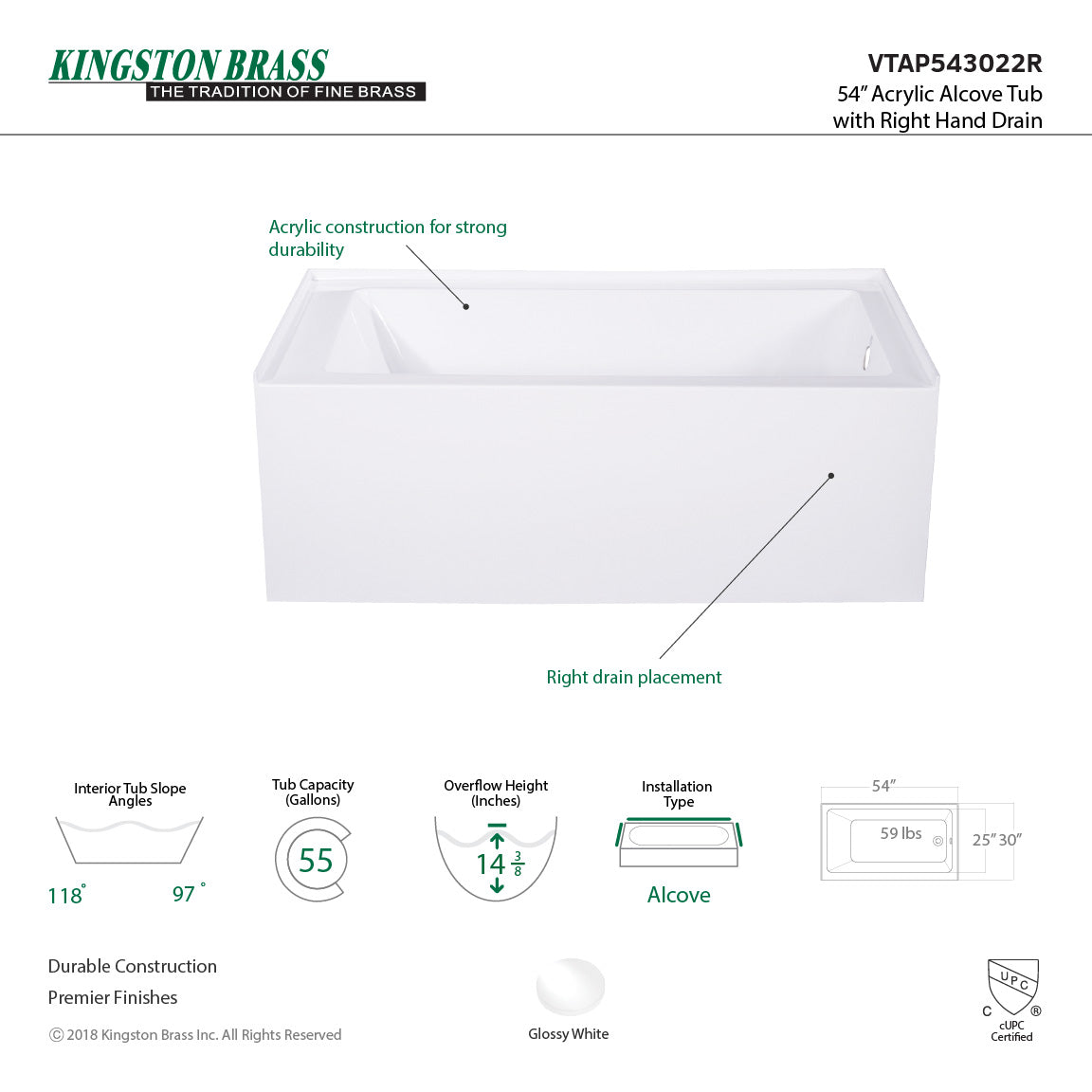 Aqua Eden VTAP543022L 54