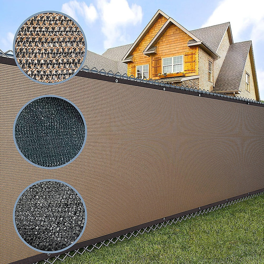 15m x 2m Black Privacy Fence Windscreen - Heavy Duty Mesh Shade Cover for Garden, Backyard, and Sports Fields - UV Resistant & Durable Outdoor Fabric Screen