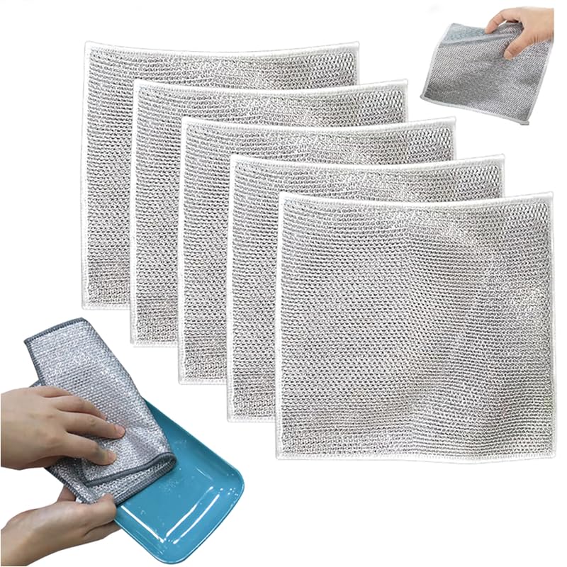 **2024 Premium Reusable Metal Scrubbing Pads – Multipurpose Wire Dishwashing Rags for Wet & Dry Cleaning – Durable Kitchen Sponge for Cooktops, Pots & Pans – Ideal for Home, Restaurant & Outdoor Cooking**