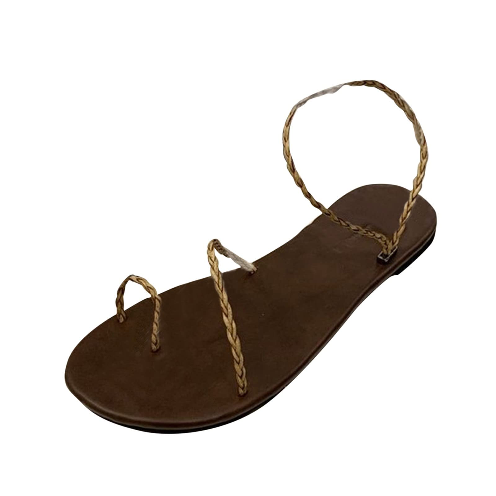 Women's Summer Fashion Sandals - Thin Braided Strap Thong Flat Sandals for Casual Wear & Beach | Comfortable Sexy Heel Sandals for Outdoor, Vacation, and Date Night
