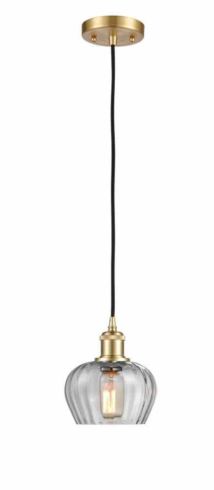 Innovations Lighting 516-1P-SG-G92 Fenton 1-Light Mini Pendant - Modern Ceiling Light Fixture for Kitchen Island, Dining Room, or Bedroom Decor