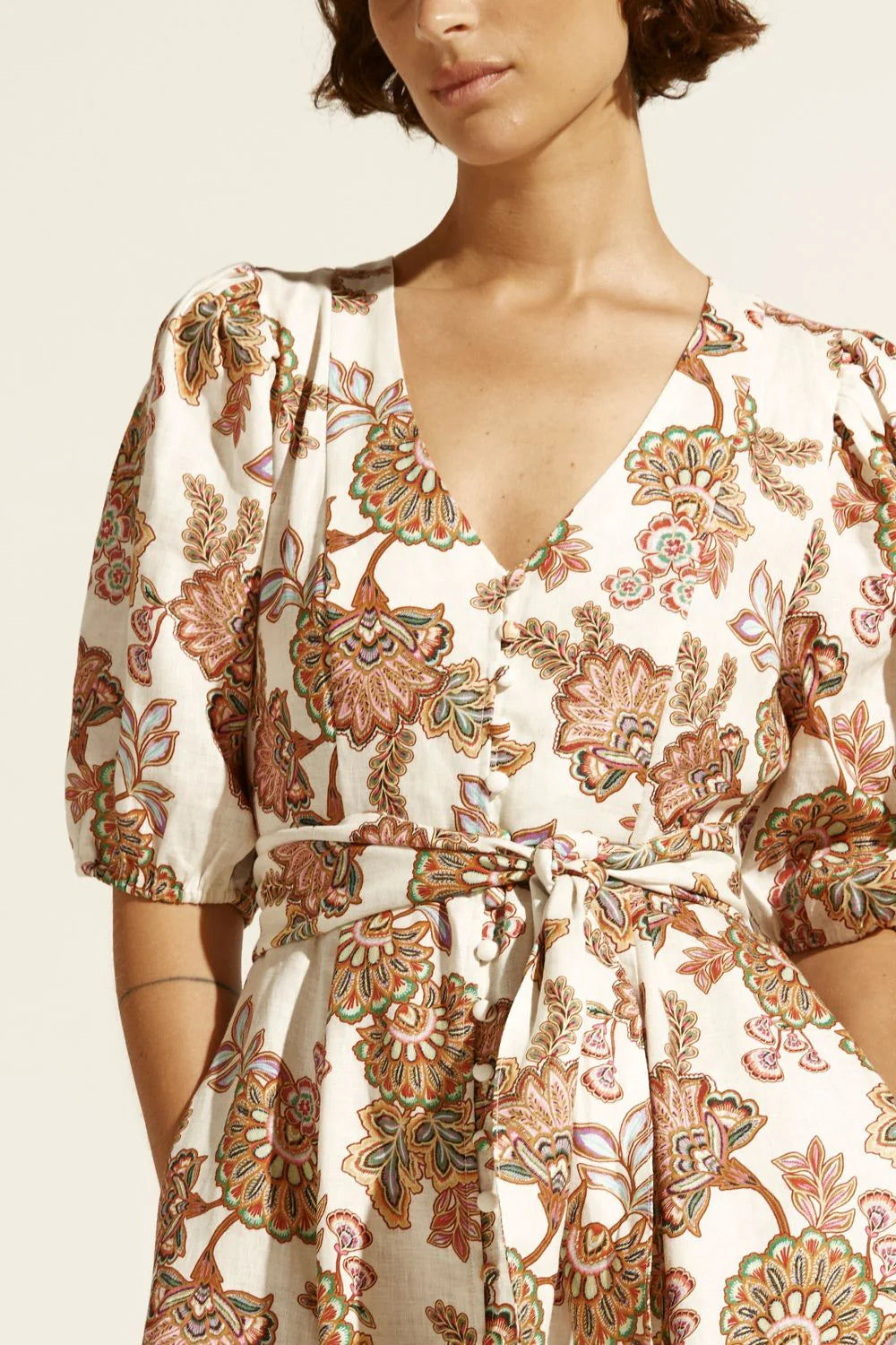 Zoe Kratmann Ebb Dress K'gari Cream - Women's Flowy Summer Maxi Dress for Beach Vacation, Wedding Guest & Boho Chic Outfits