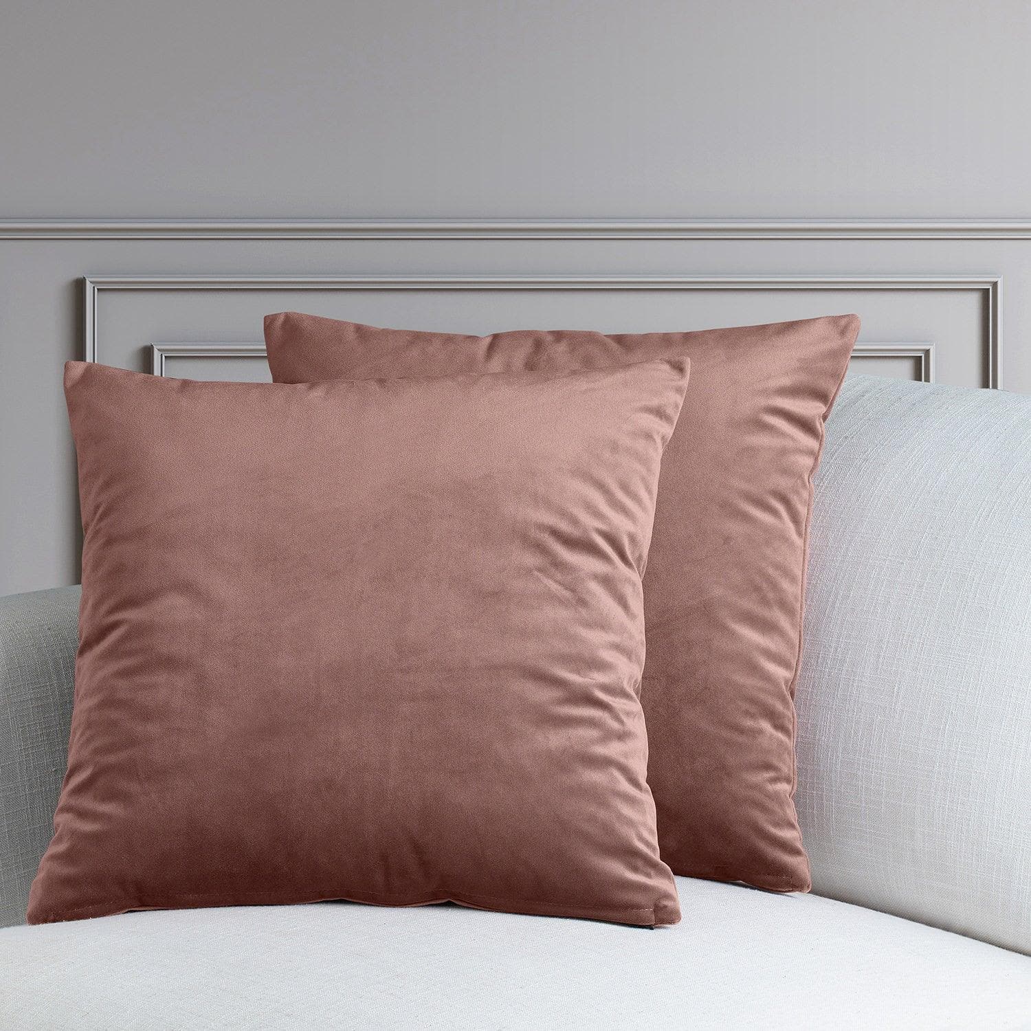 Premium Wild Rose Heritage Plush Velvet Cushion Covers Set of 2 - Soft Decorative Pillow Covers for Sofa, Bed, Living Room & Home Decor
