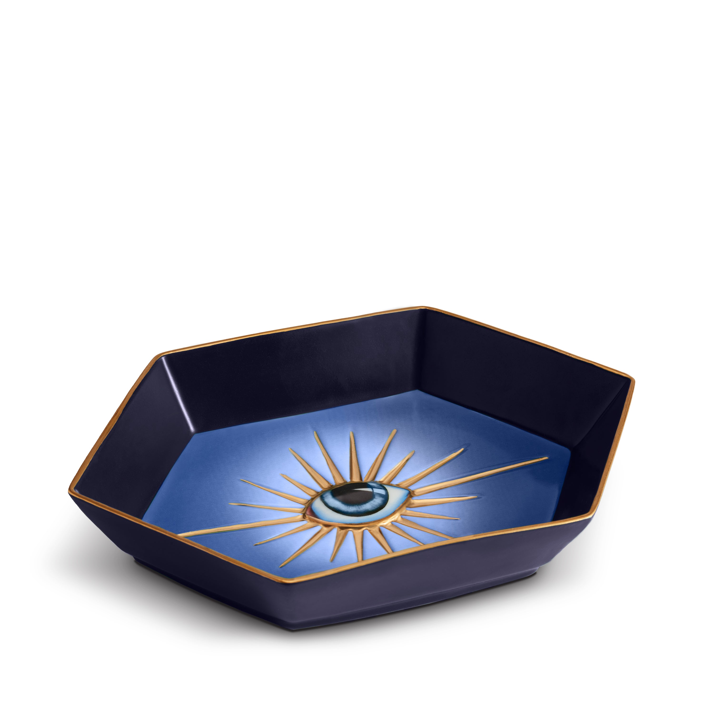Hexagon Tray - Blue Geometric Serving Tray for Home Decor, Coffee Table Centerpiece, Bathroom Organizer | Perfect for Parties, Dining & Vanity Storage
