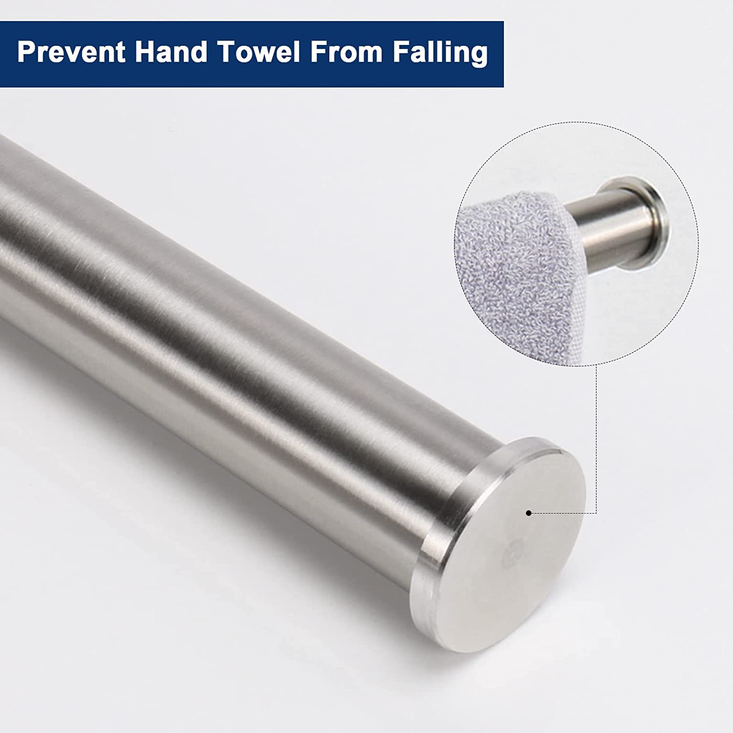NearMoon 2-Pack Brushed Nickel Towel Holder - 9 Inch Stainless Steel Wall Mounted Towel Ring for Bathroom - Rustproof Thickened Contemporary Towel Bar - Perfect for Kitchen, Guest Bath & Spa Decor