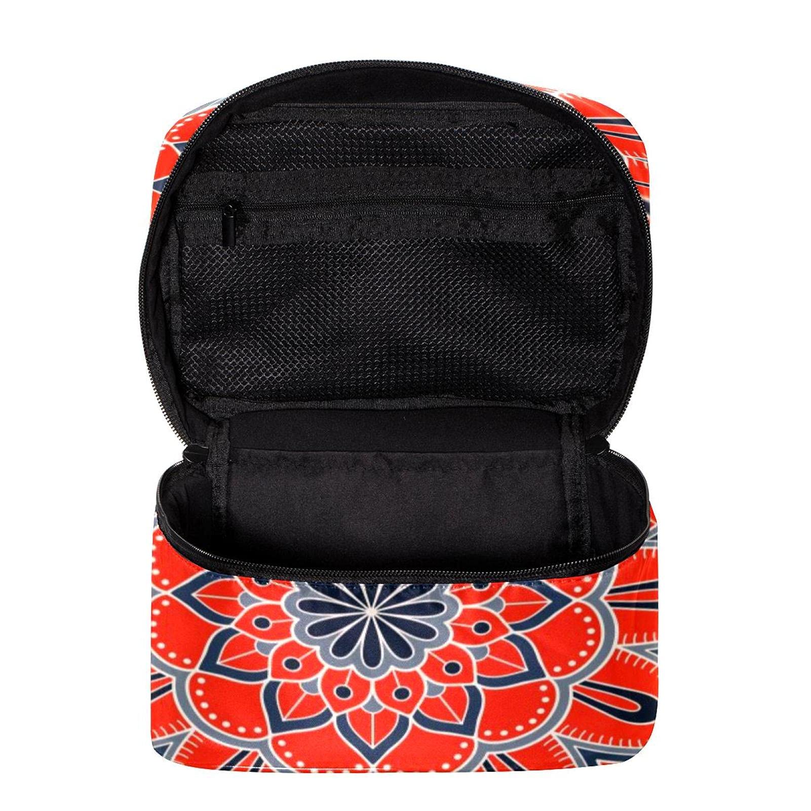 **Hippie Mandala Psychedelic Floral Travel Makeup Bag – Large Cosmetic Organizer with Zipper for Women & Girls – Perfect for Travel, Gym, and Daily Essentials Storage**