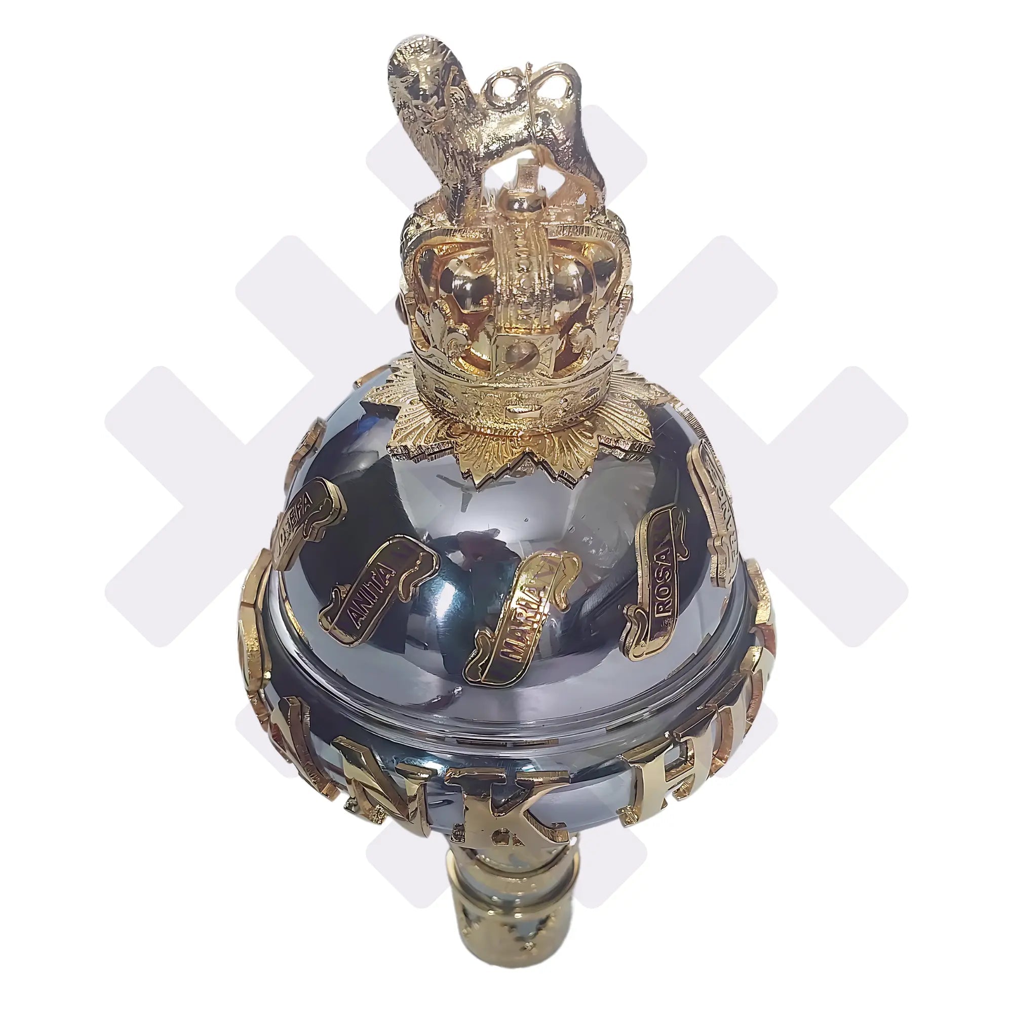 Custom Made Drum Major Ceremonial Mace with Battle Honors - Perfect for Military Parades, Marching Bands & Special Events