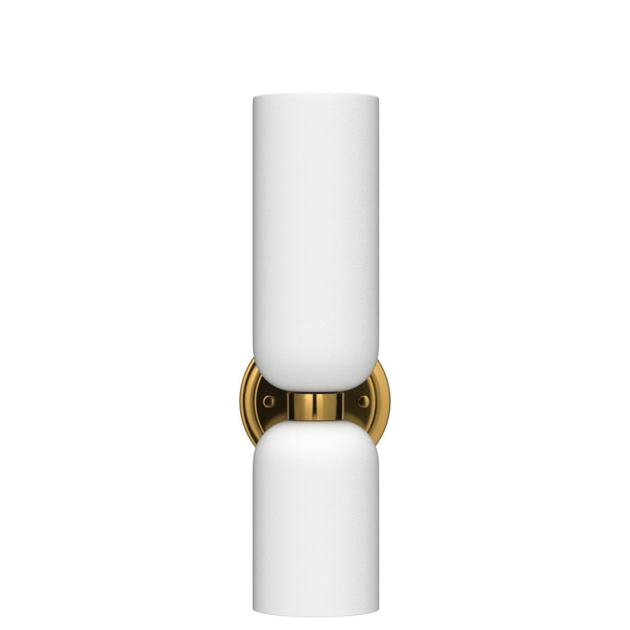 Modern Gold Wall Sconces Set of 2 - 2-Light Bathroom Vanity Lighting with Milky White Glass Shades - Perfect for Bathroom, Bedroom, and Hallway Decor