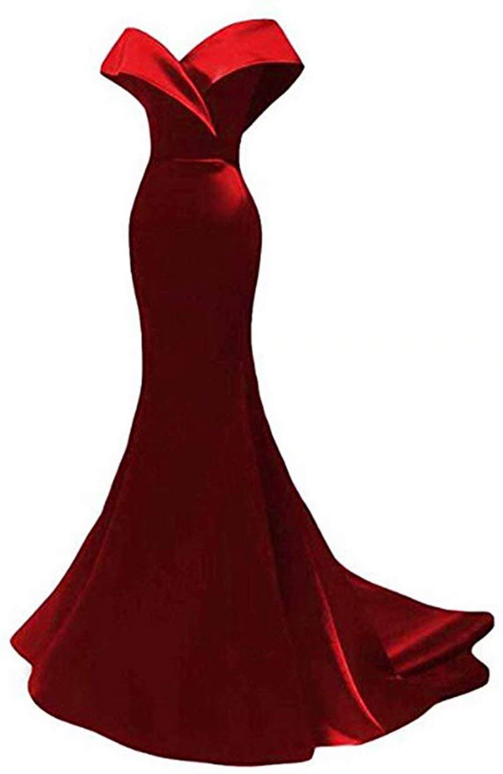 Elegant Off-The-Shoulder Mermaid Prom Dress for Women - Long Satin Formal Evening Gown for Homecoming, Wedding, and Special Occasions