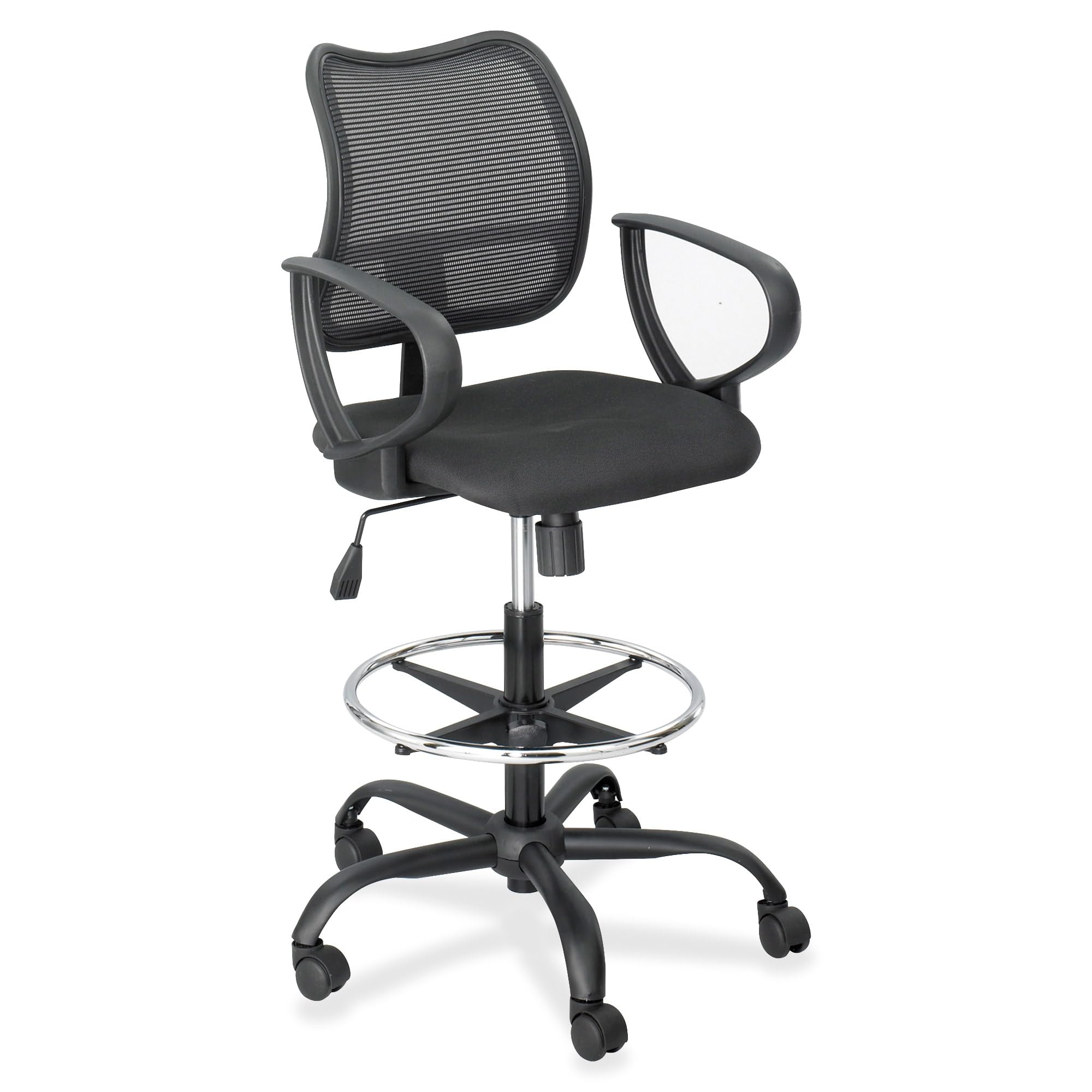 Safco Vue Ergonomic Mesh Back Computer Chair - Heavy Duty Stool with 360° Swivel & 5-Star Base - 250 lbs Weight Capacity (Black) - Perfect for Office, Home Workspace & Gaming Setup