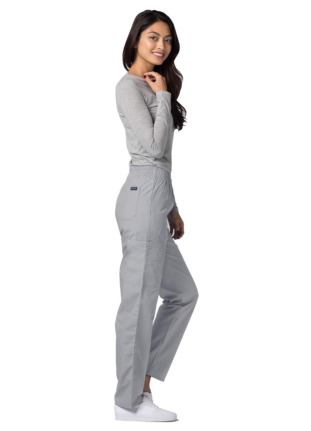 **Adar Women's Universal Tapered Cargo Scrub Pants - Comfortable Medical Work Pants for Nurses, Doctors & Healthcare Professionals - Perfect for Hospital Shifts & Clinical Work**