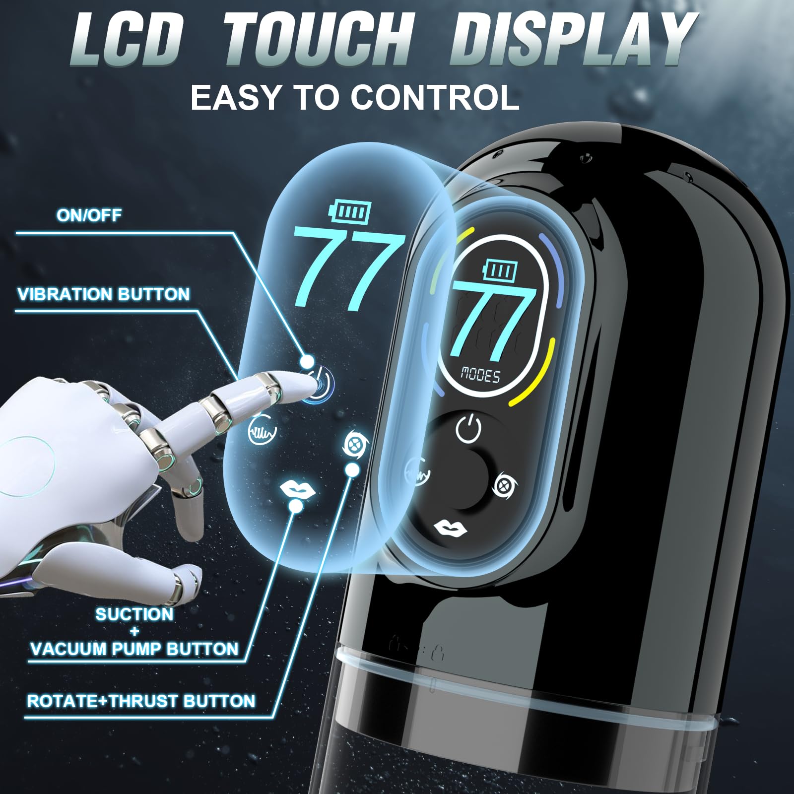 Best Automatic Male Masturbator - 7-in-1 Penis Pump with Sucking, Vibrating, Thrusting, Rotating & Licking Functions | Realistic Blowjob Sex Toy for Men | Discreet Pocket Pussy & Male Stroker for Solo Pleasure & Stress Relief